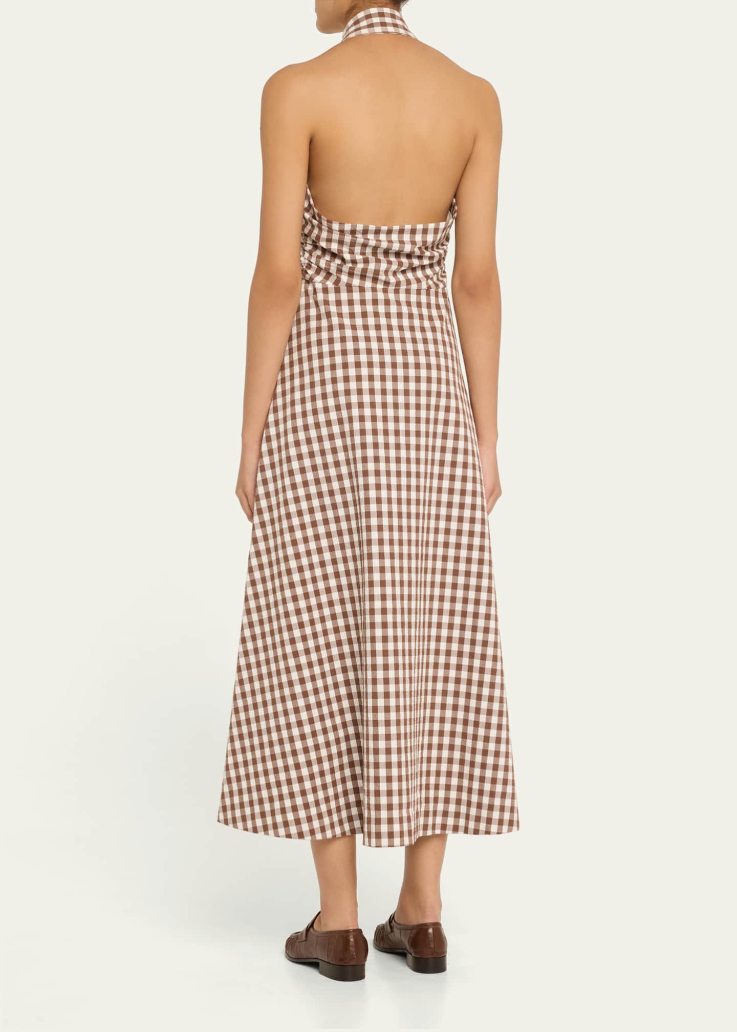 Veronica Beard Mackey Button-Front Gingham Midi Dress Image 3 of 5