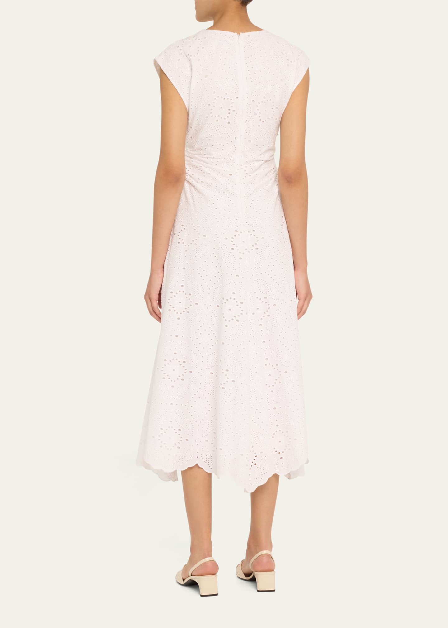 Veronica Beard Aven Eyelet A-Line Midi Dress Image 3 of 5