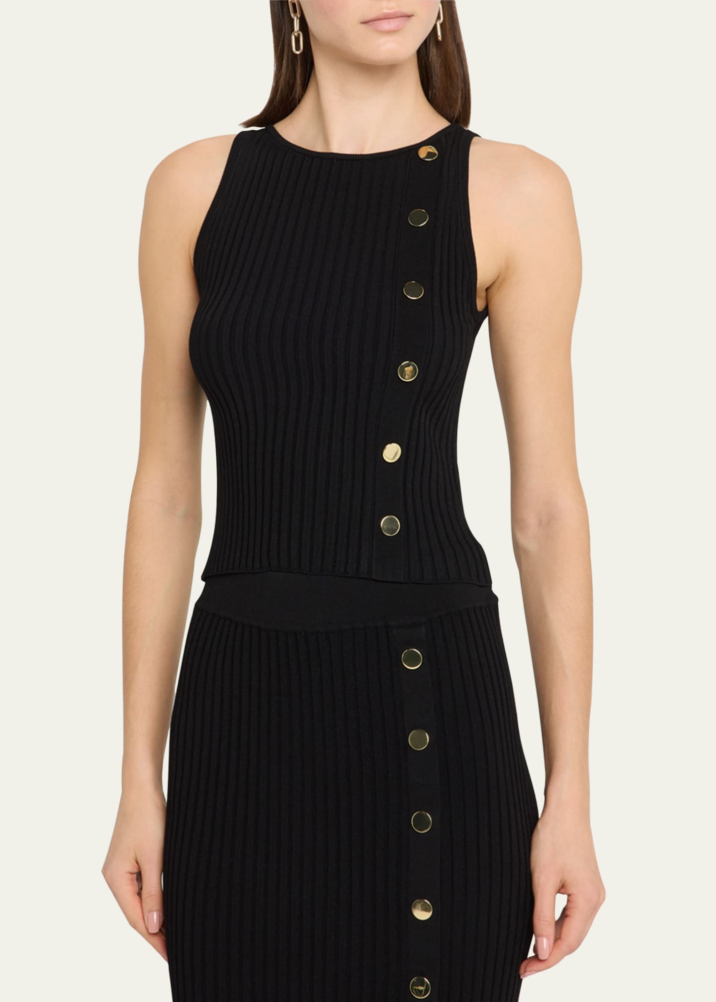 Veronica Beard Nelson Buttoned Tank Top Image 4 of 5