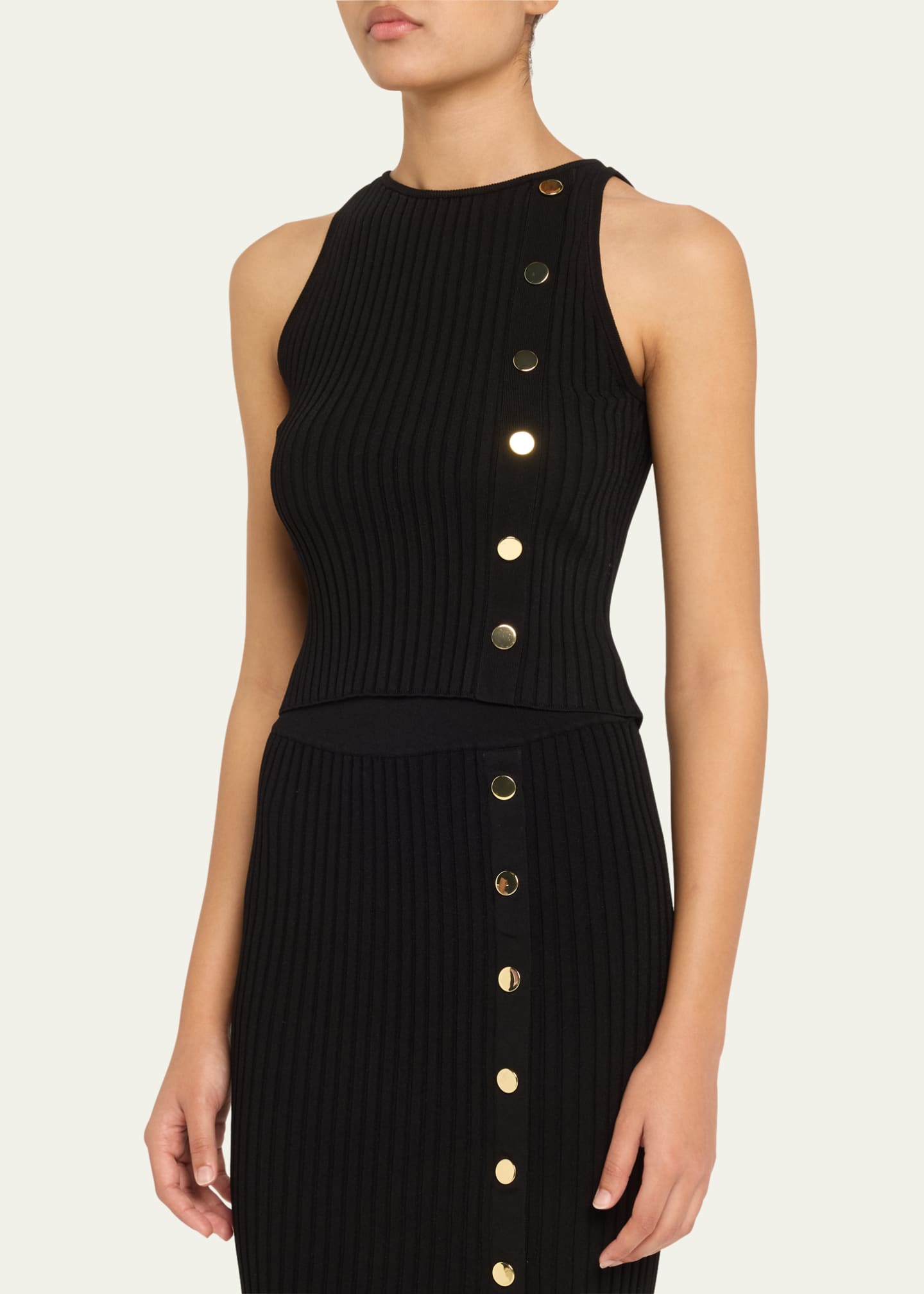 Veronica Beard Tanner Buttoned Rib Midi Skirt Image 4 of 5