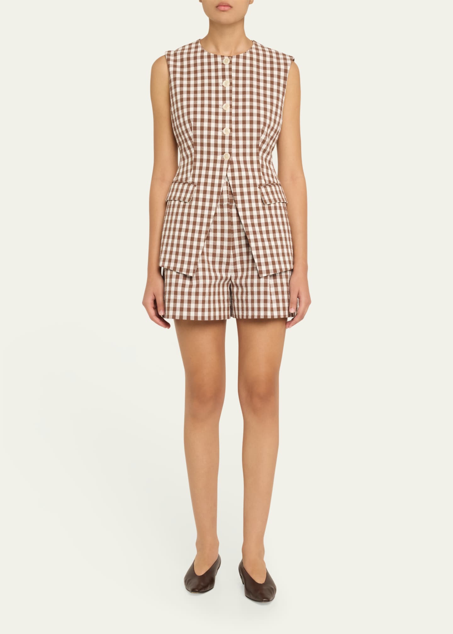 Veronica Beard Haina Gingham Shorts Image 2 of 5