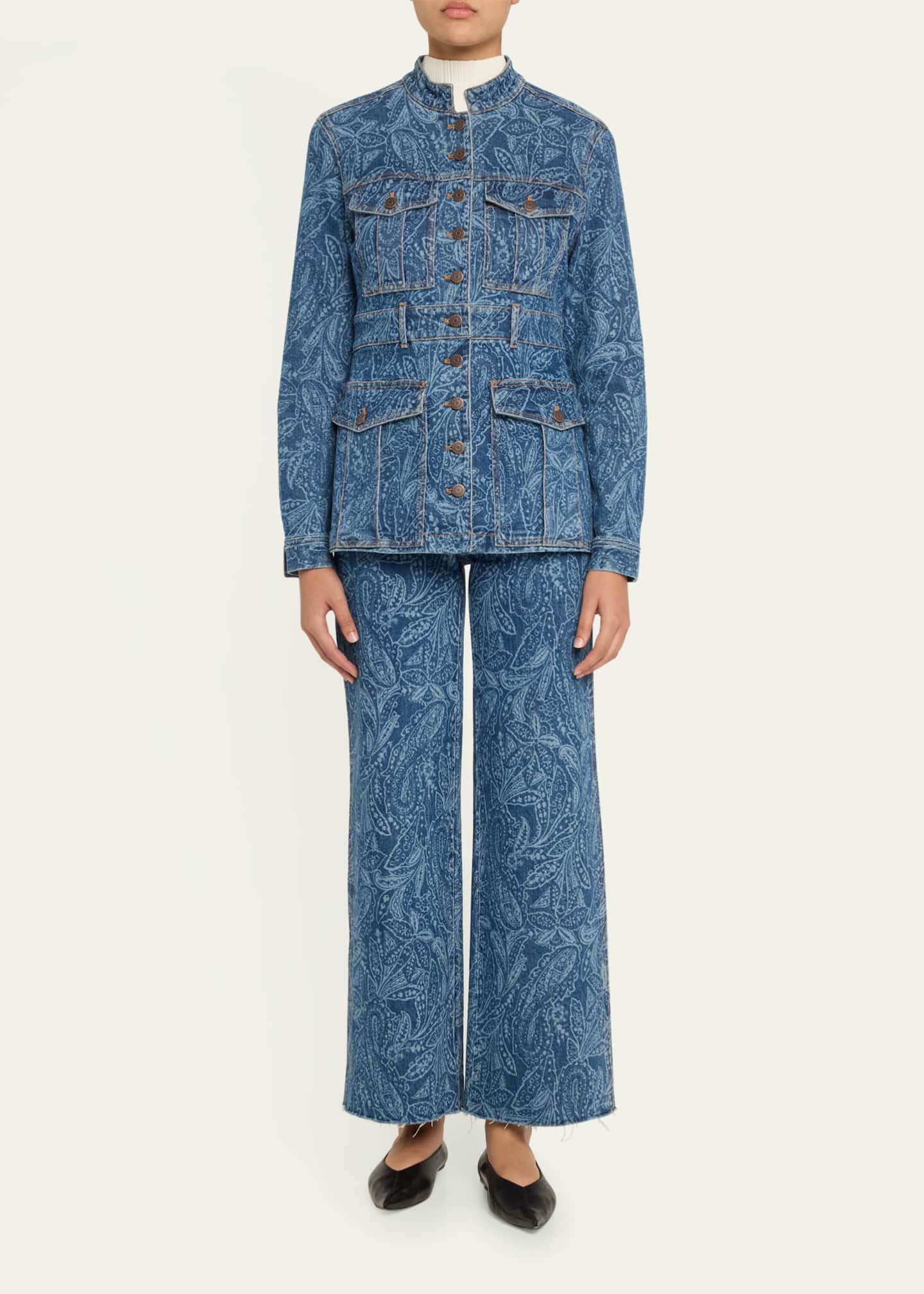 Veronica Beard Taylor High-Rise Wide-Leg Jeans Image 2 of 5