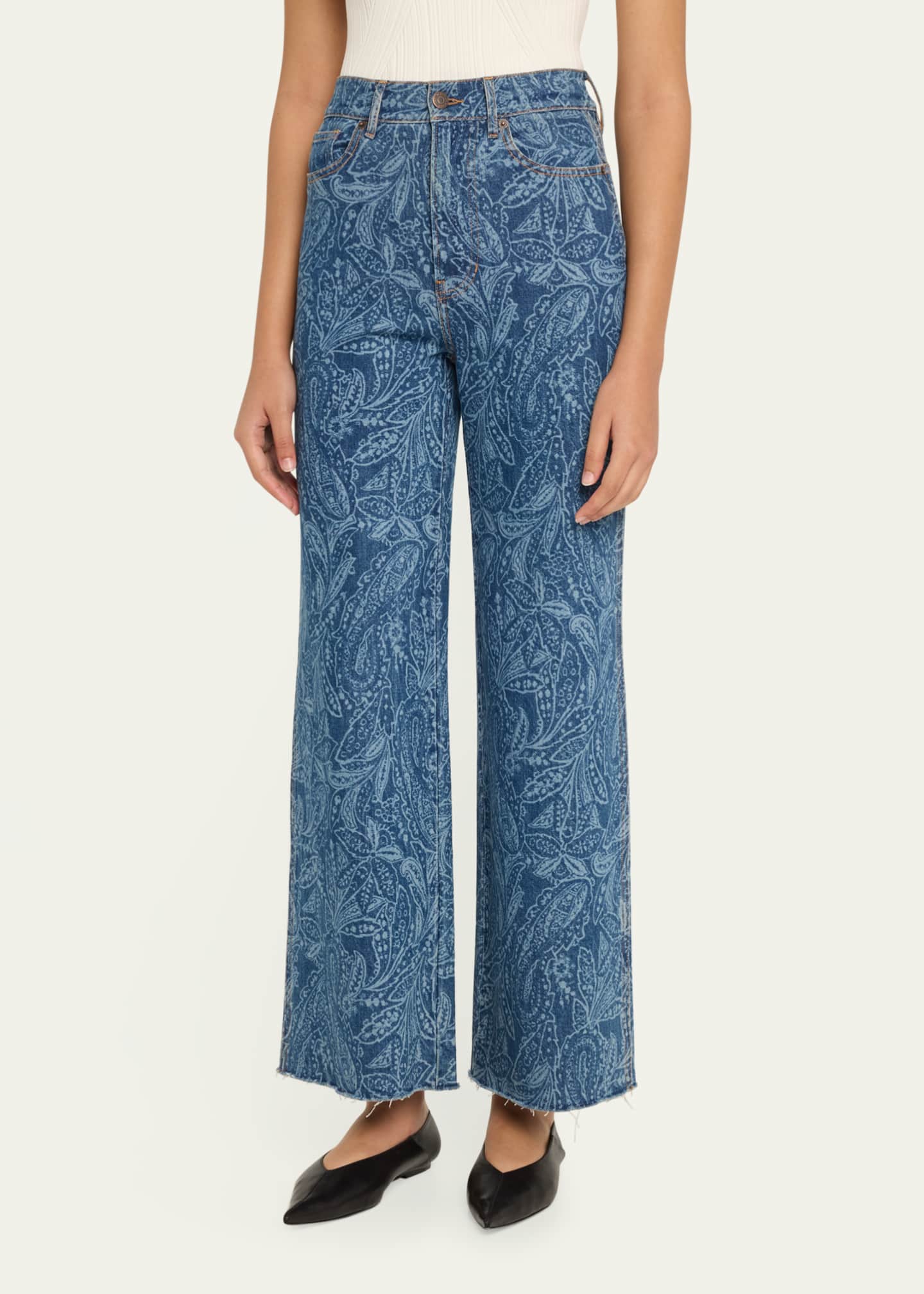 Veronica Beard Taylor High-Rise Wide-Leg Jeans Image 4 of 5