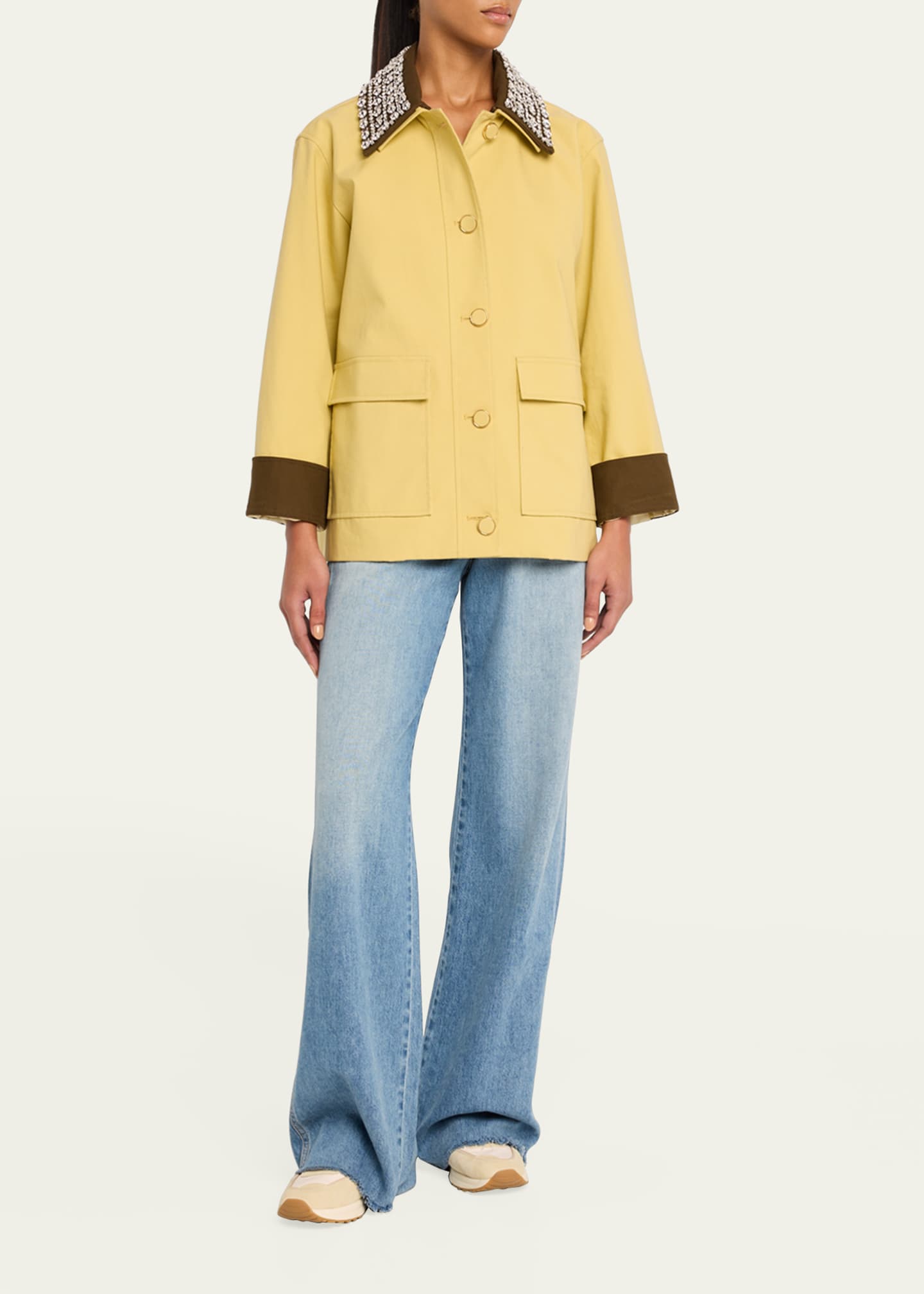 Veronica Beard Kasey Mid-Rise Wide-Leg Jeans Image 2 of 5