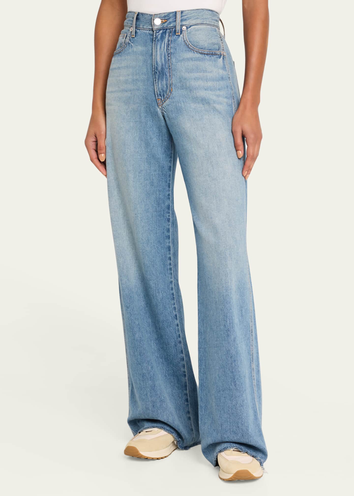Veronica Beard Kasey Mid-Rise Wide-Leg Jeans Image 4 of 5