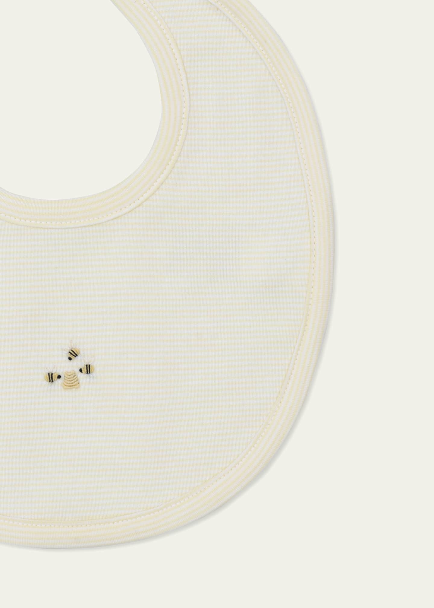 Kissy Kissy Kid's Bee Hive Hand Embroidered Bib Image 2 of 2