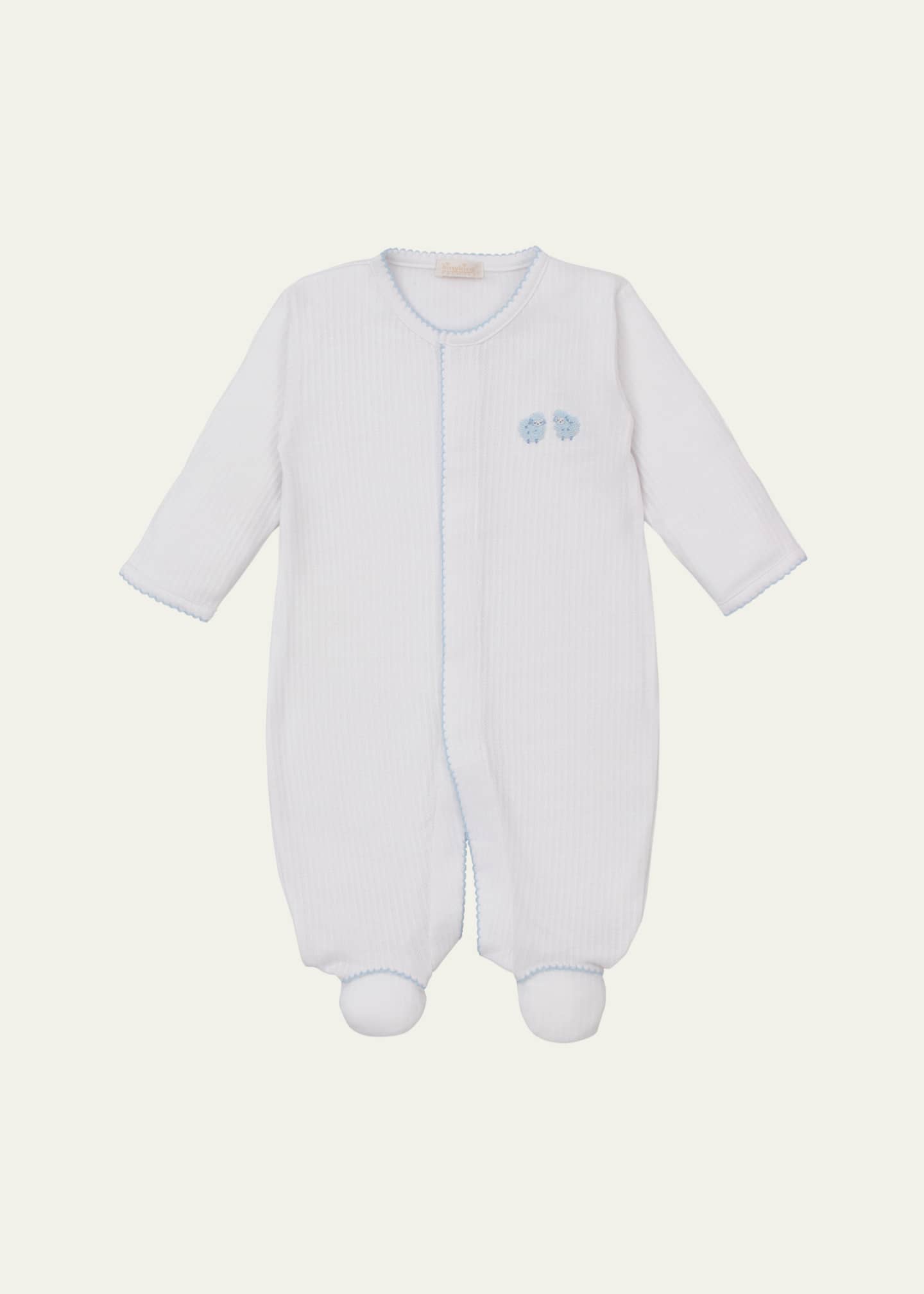 Kissy Kissy Boy's Premier Baa Baa Baby Sheep Embroidered Footie, Size Newborn-9M
