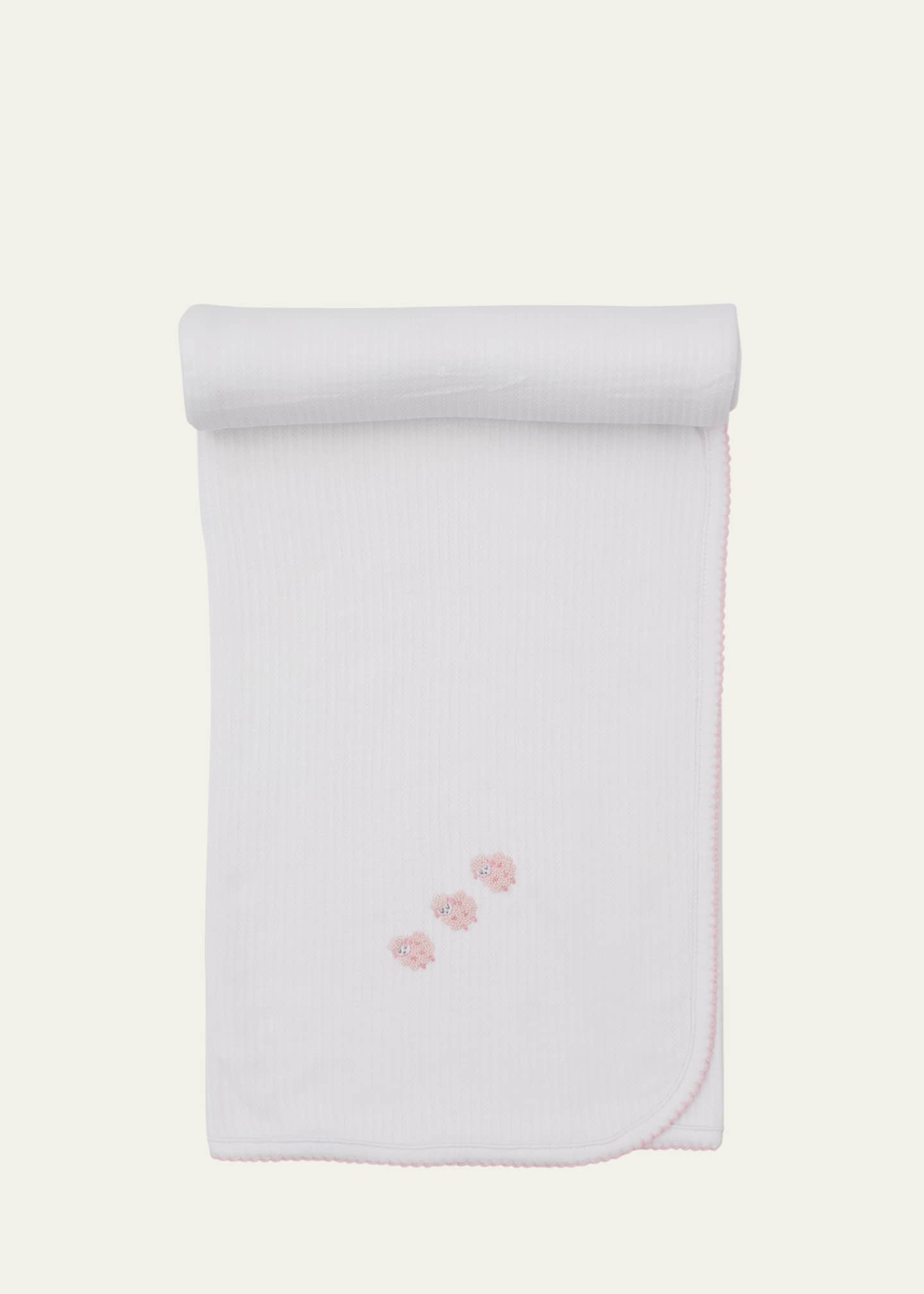 Kissy Kissy Girl's Premier Baa Baa Baby Sheep Embroidered Blanket Image 1 of 2