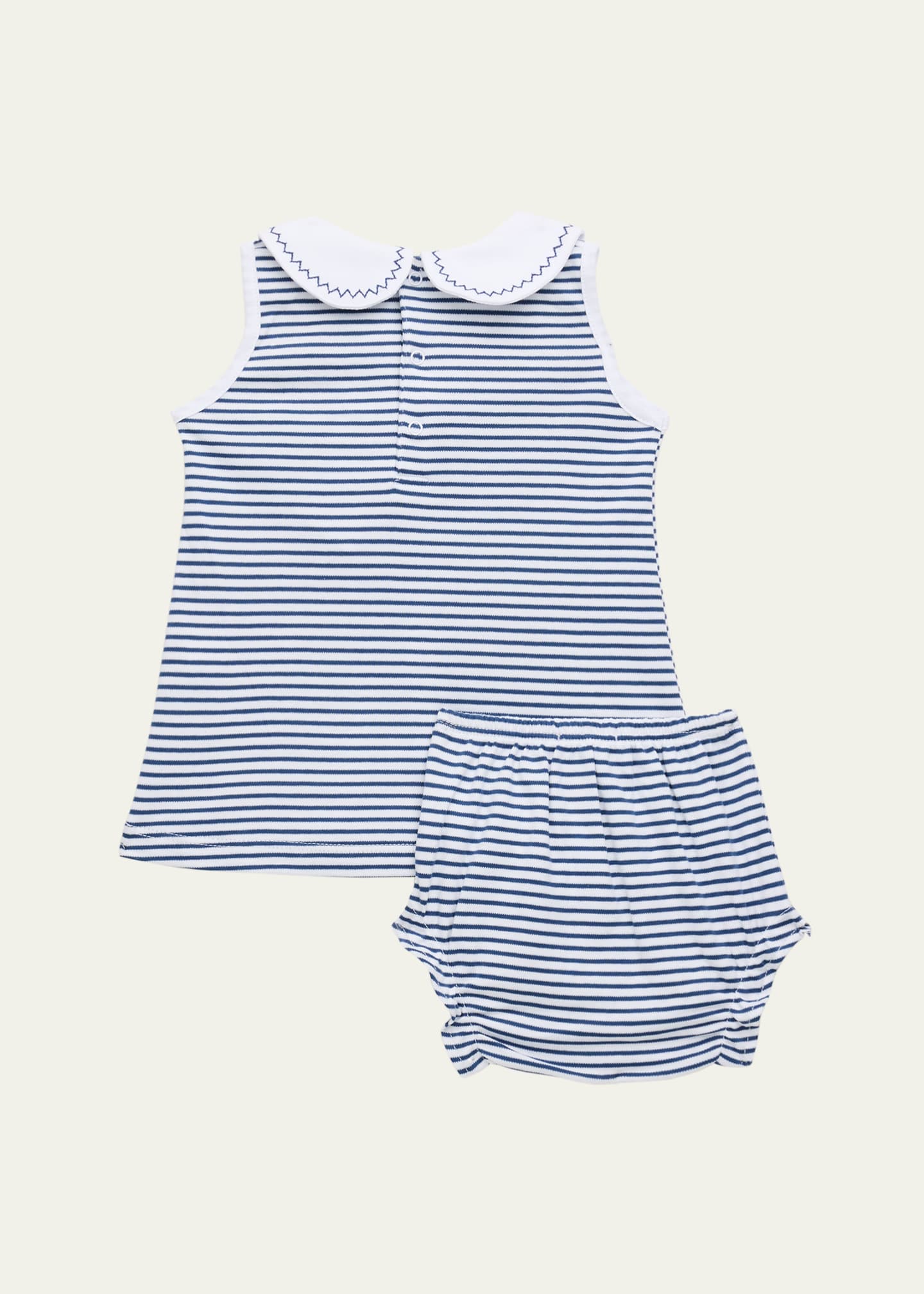 Kissy Kissy Girl's Bold Stripes & Bright Stars Dress W/ Bloomers, Size Newborn-18M Image 2 of 3