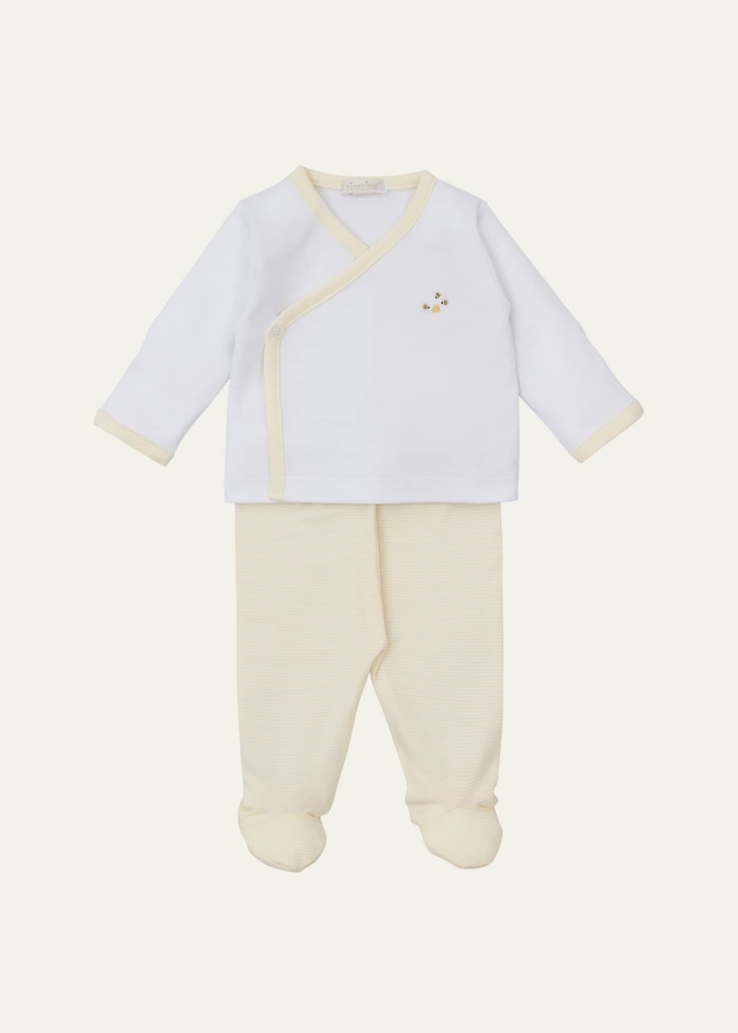 Kissy Kissy Kid's SCE Bee Hive Embroidered Footed Pants Set, Size Newborn-6M Image 1 of 2