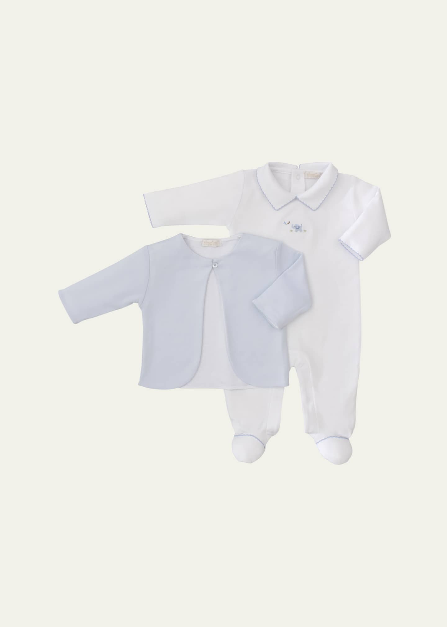 Kissy Kissy Boy's Premier Elephant Empire Jacket & Footie Set, Size Newborn-6M Image 2 of 2
