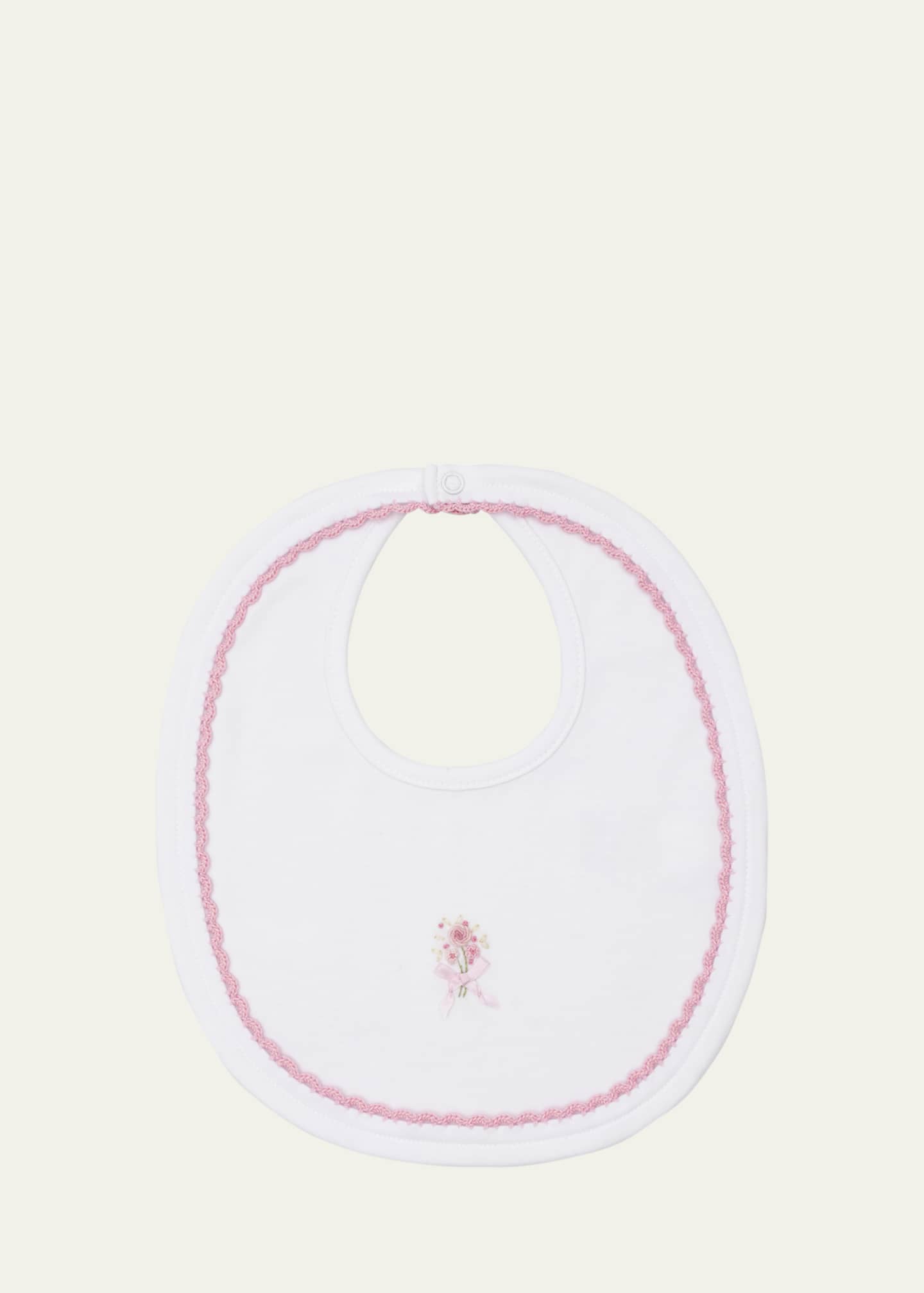 Kissy Kissy Girl's Premier Garden Bouquet Embroidered Bib Image 1 of 2