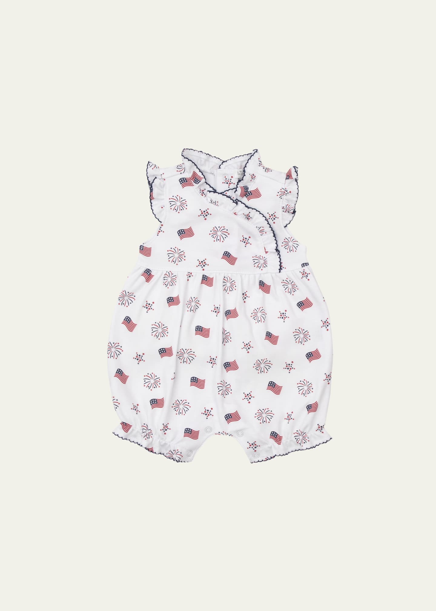 Kissy Kissy Girl's Bold Stripes and Bright Stars Short Playsuit, Size 0M-18M Image 1 of 2
