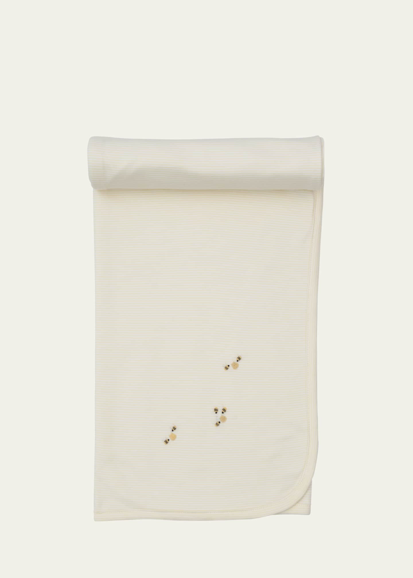 Kissy Kissy SCE Bee Hive Embroidered Striped Blanket Image 1 of 3