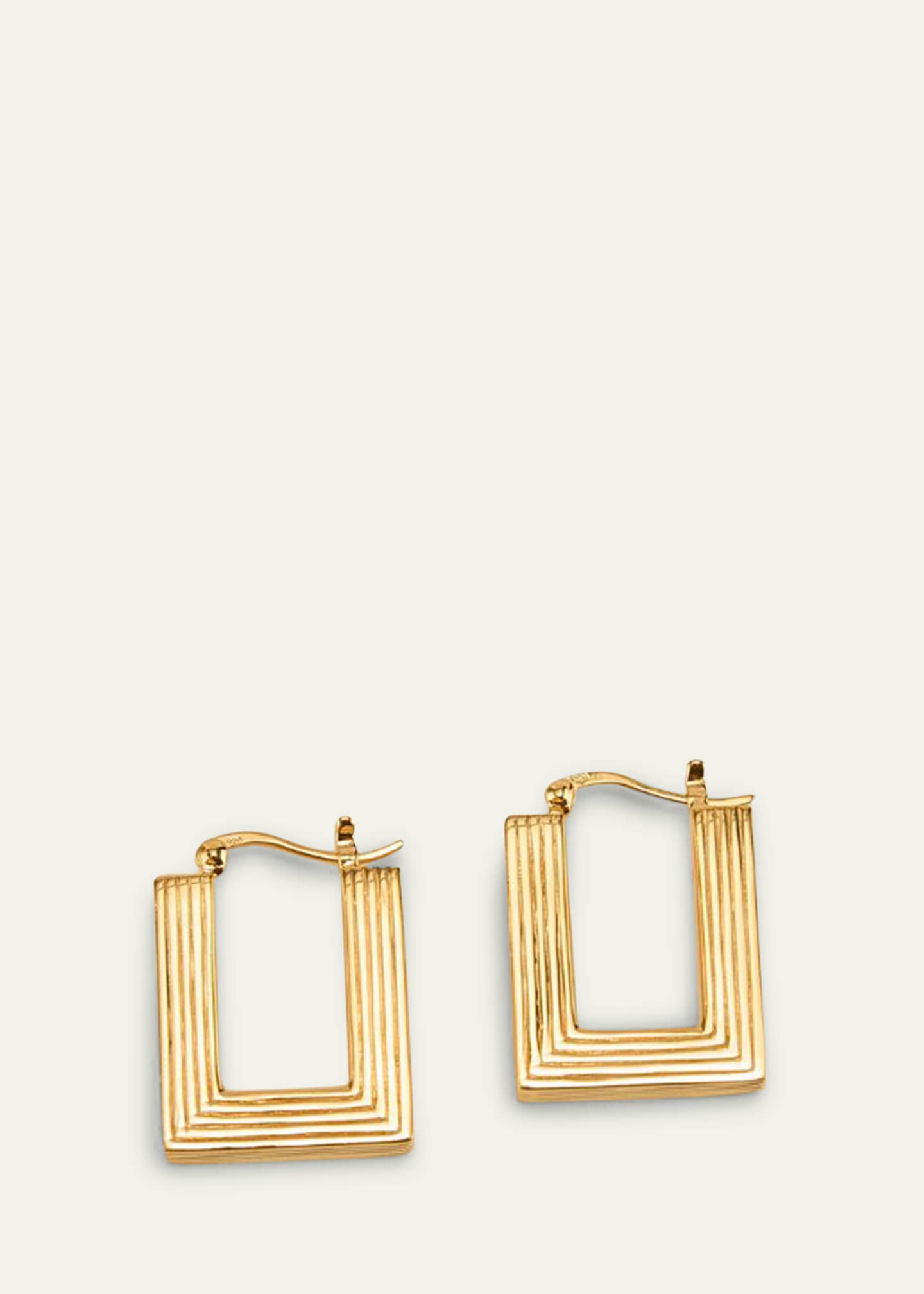 Gwen Beloti Lina Boxy Rectangle Hoop Earrings Image 3 of 3