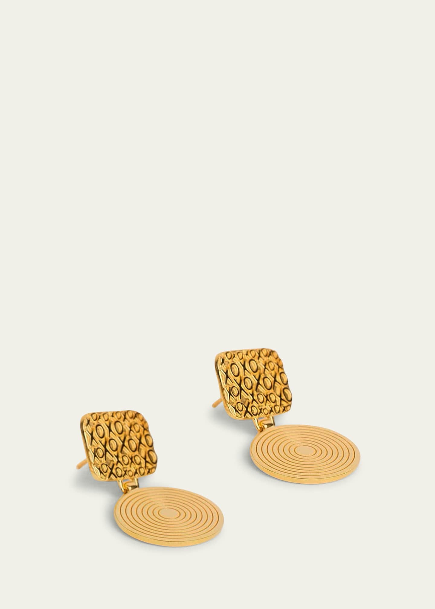 Gwen Beloti XO Drop Disk Earrings Image 3 of 3