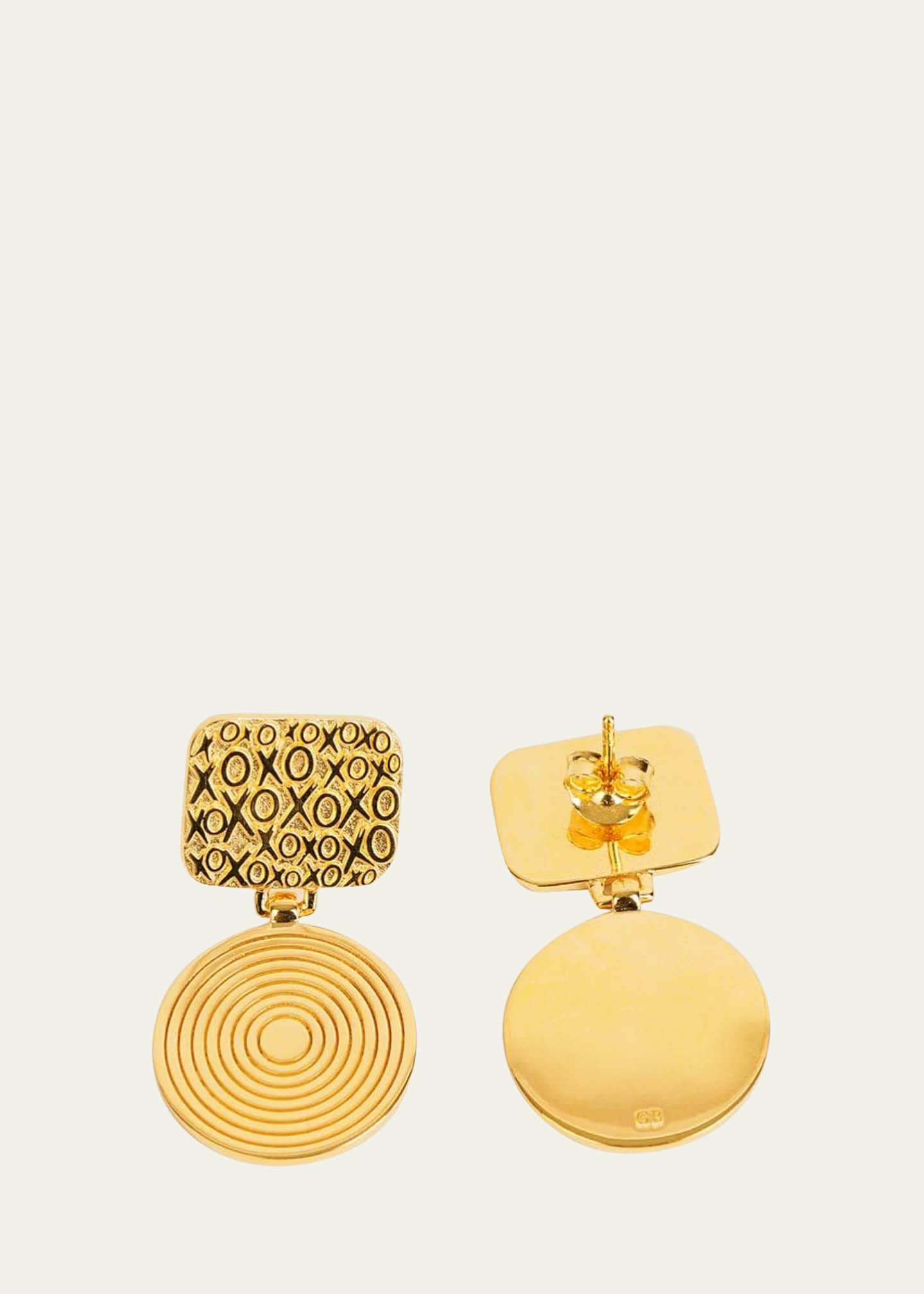 Gwen Beloti XO Drop Disk Earrings Image 1 of 3