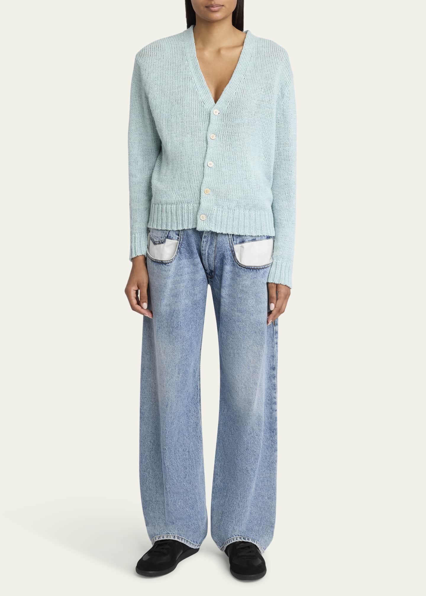 Maison Margiela V-Neck Hemp Cardigan Image 2 of 5