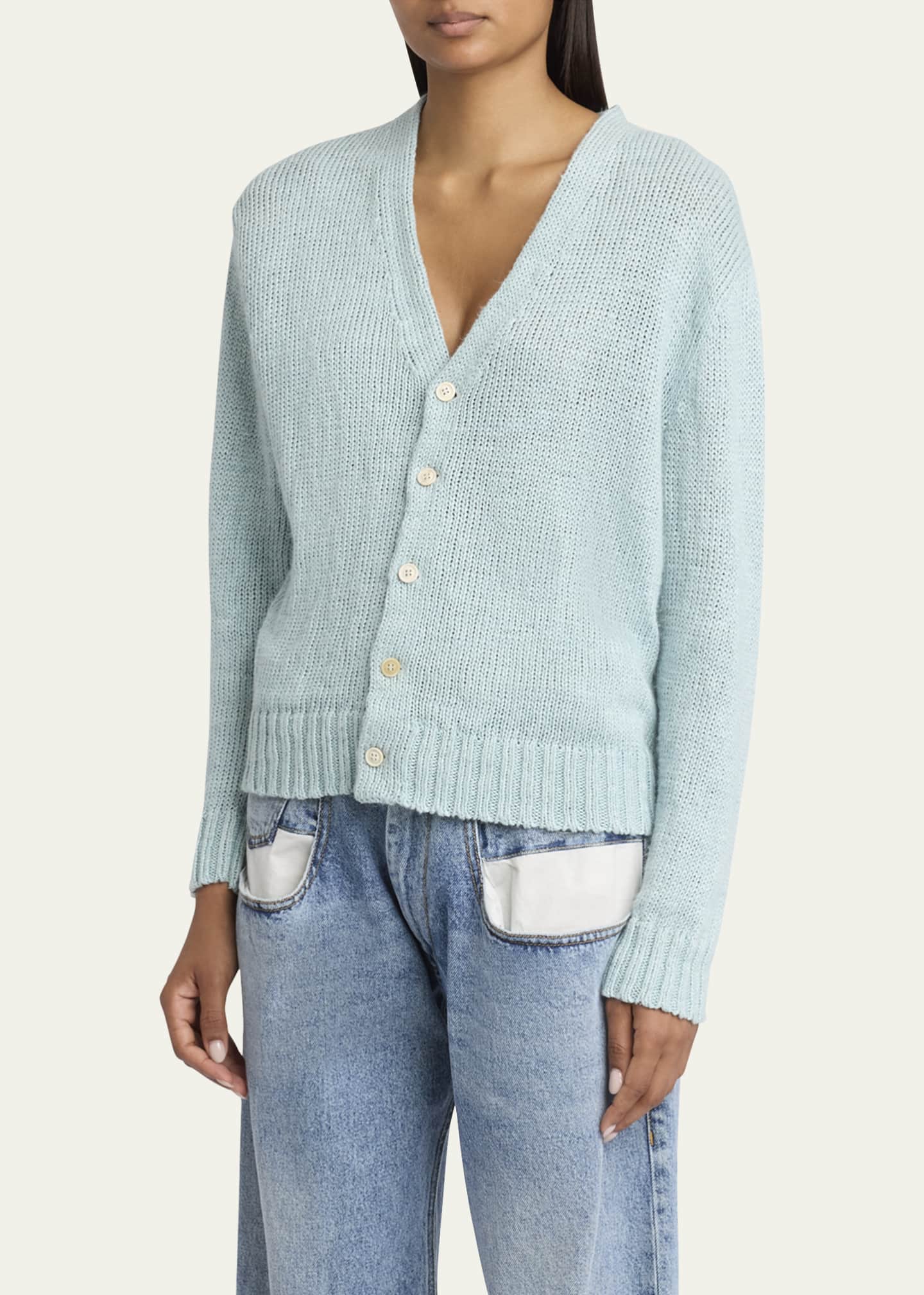 Maison Margiela V-Neck Hemp Cardigan Image 4 of 5