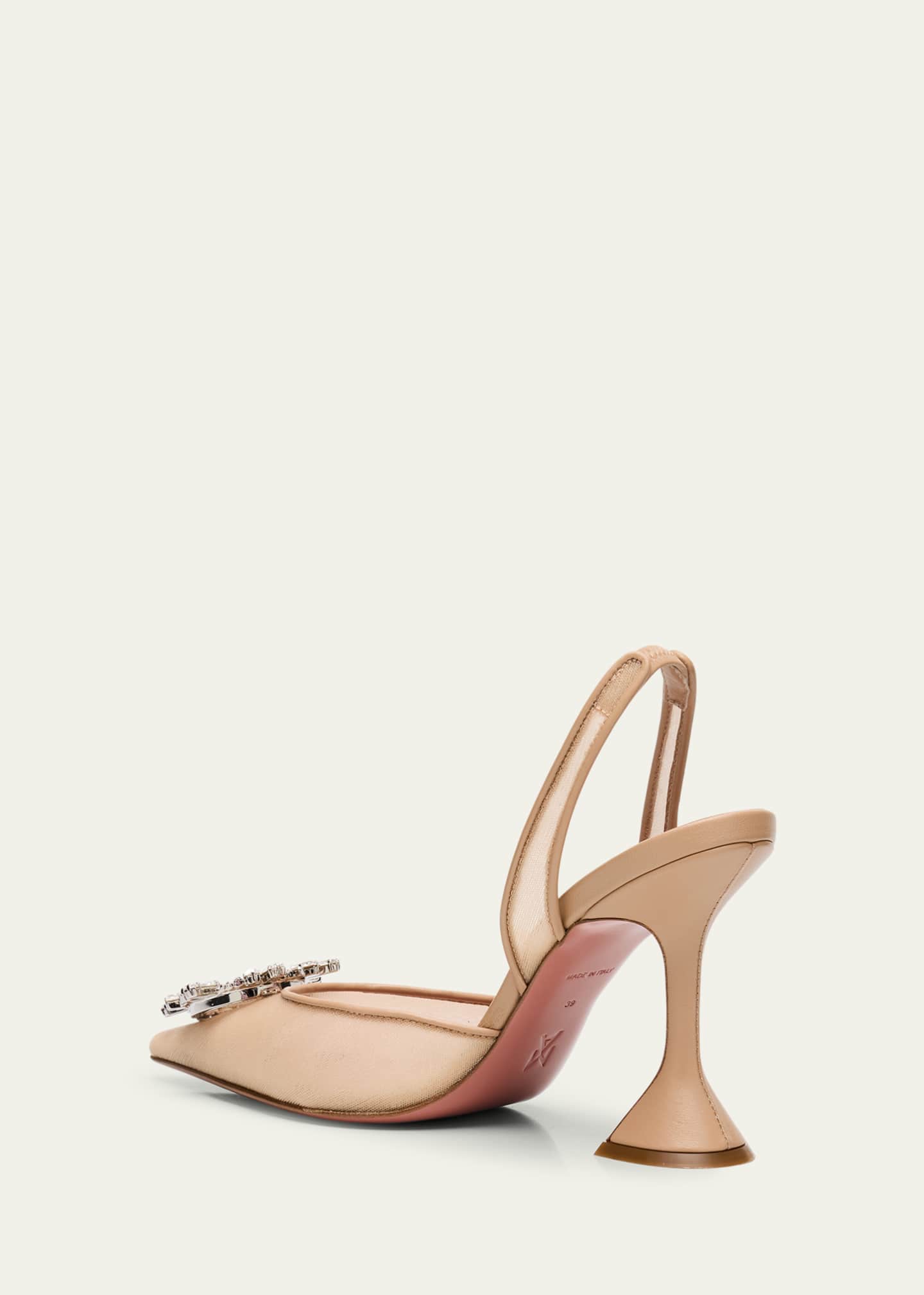 Amina Muaddi Begum Nylon Crystal Ornament Pumps Image 4 of 6