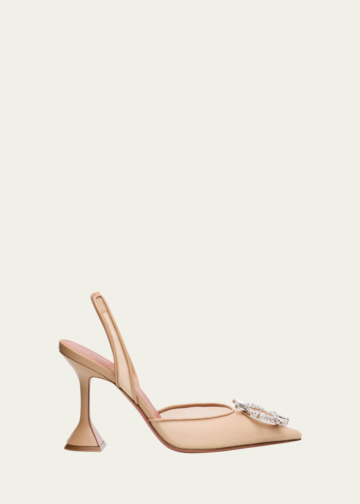 Amina Muaddi Begum Nylon Crystal Ornament Pumps Image 1 of 6