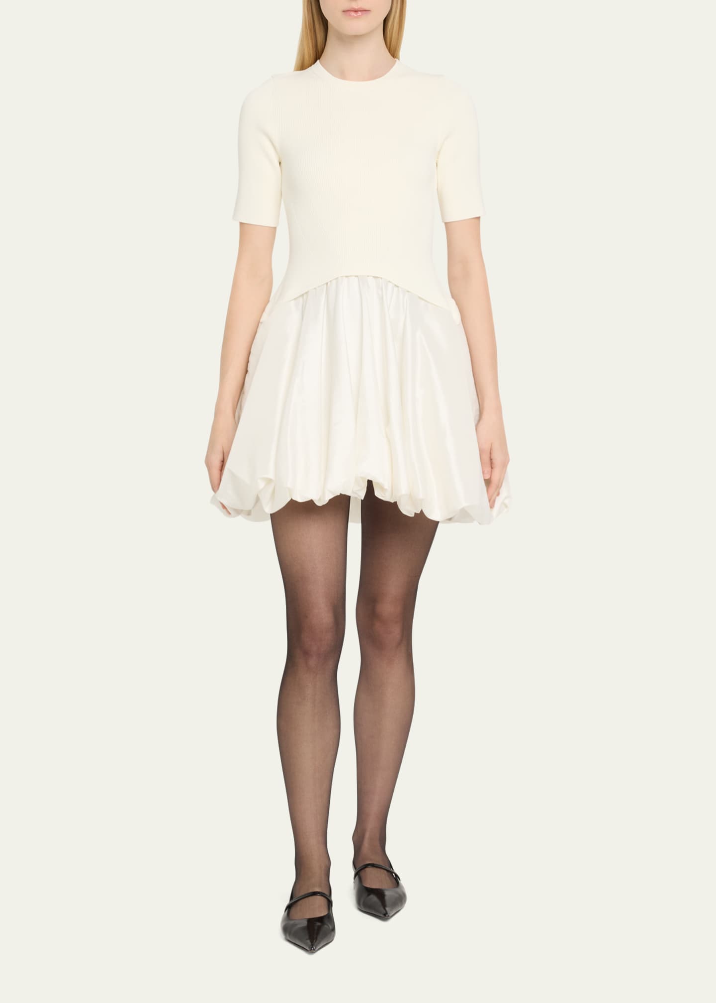 SIMKHAI Kenny Short-Sleeve Bubble Dress Image 2 of 5