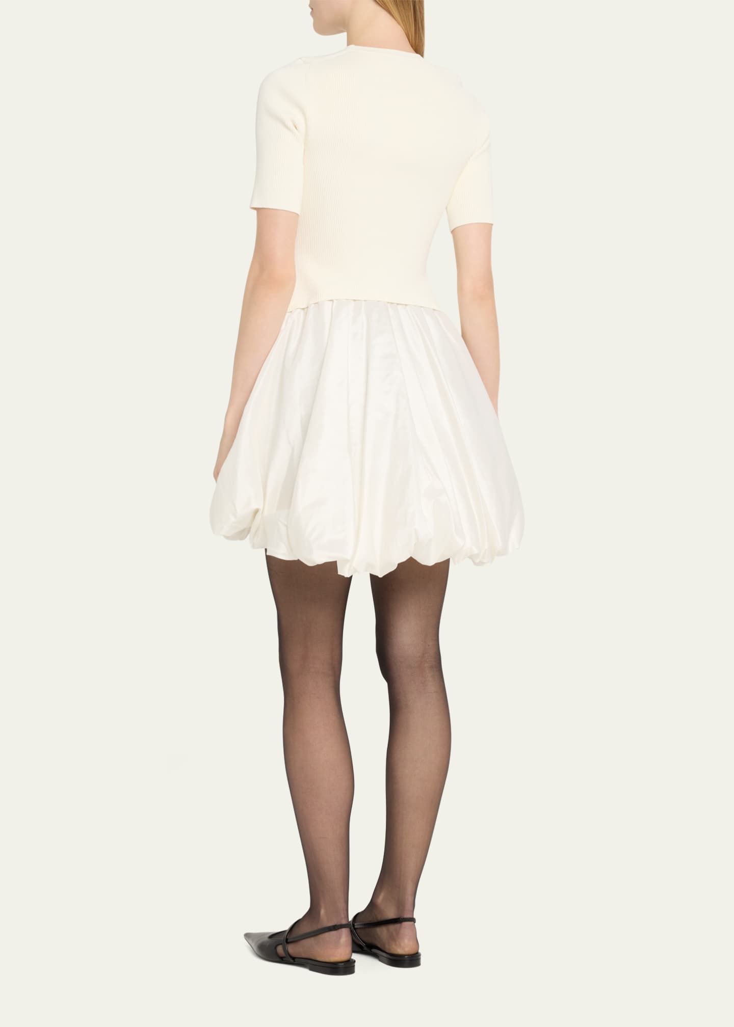 SIMKHAI Kenny Short-Sleeve Bubble Dress Image 3 of 5