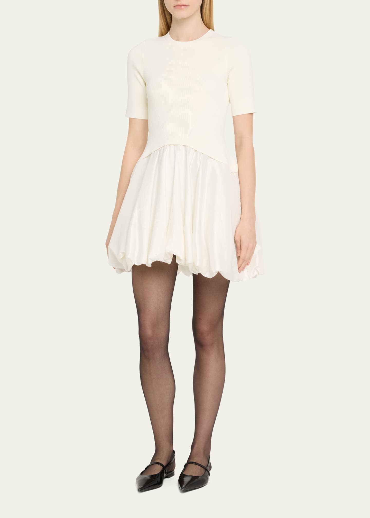 SIMKHAI Kenny Short-Sleeve Bubble Dress Image 4 of 5