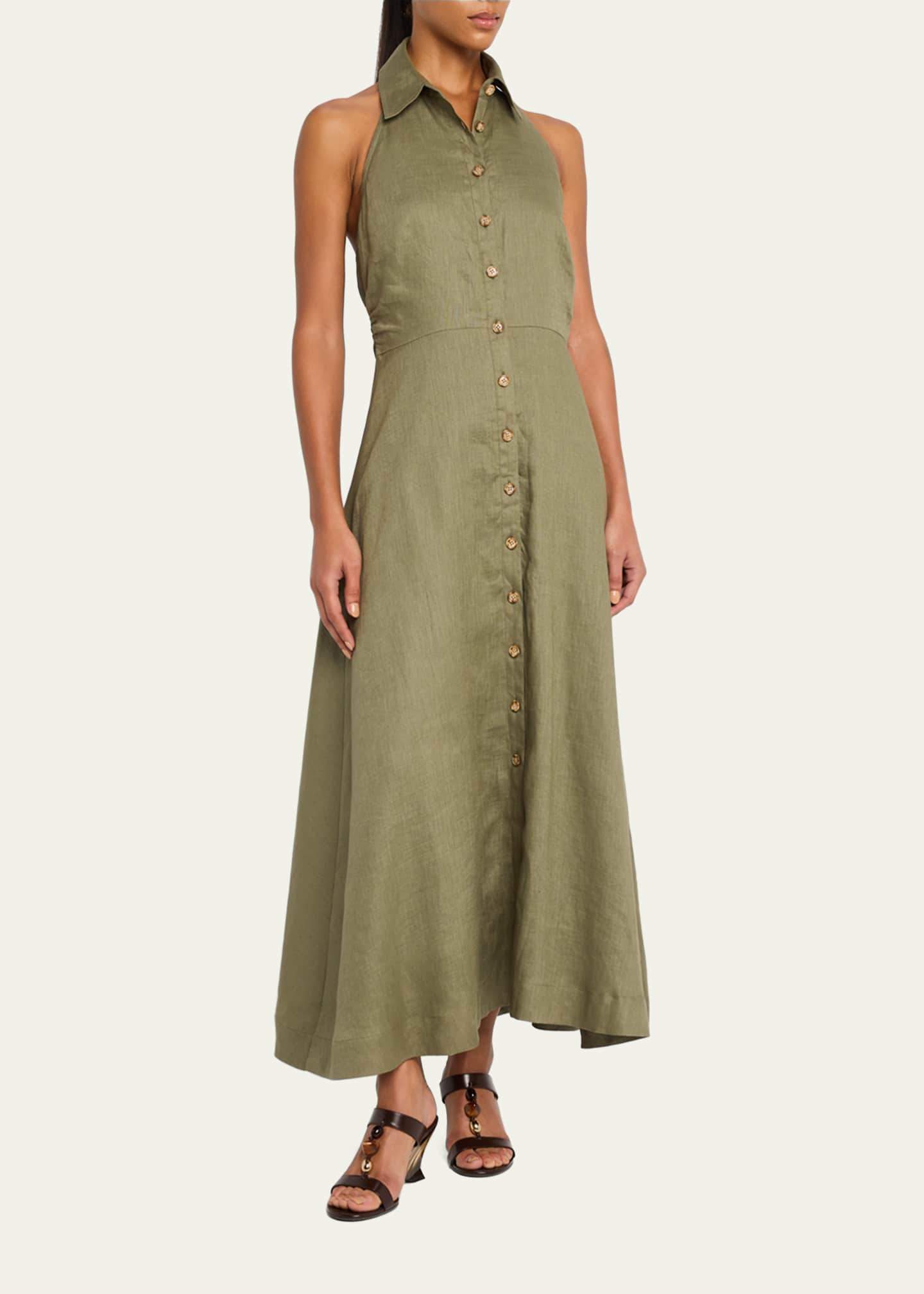 Veronica Beard Mackey Button-Front A-Line Dress Image 2 of 5