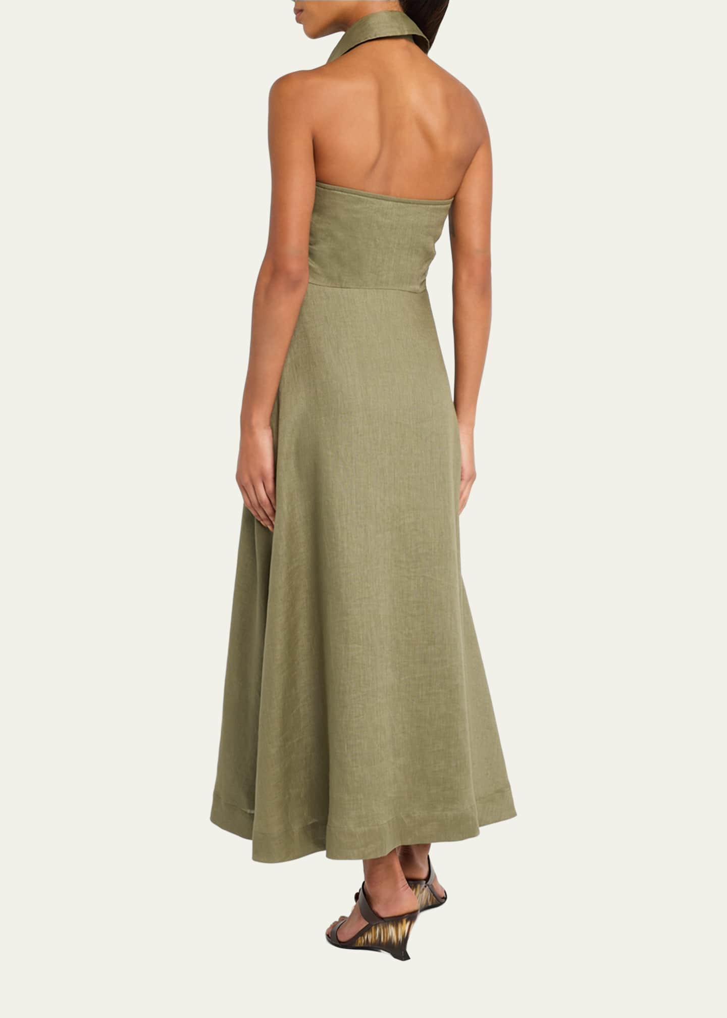 Veronica Beard Mackey Button-Front A-Line Dress Image 3 of 5