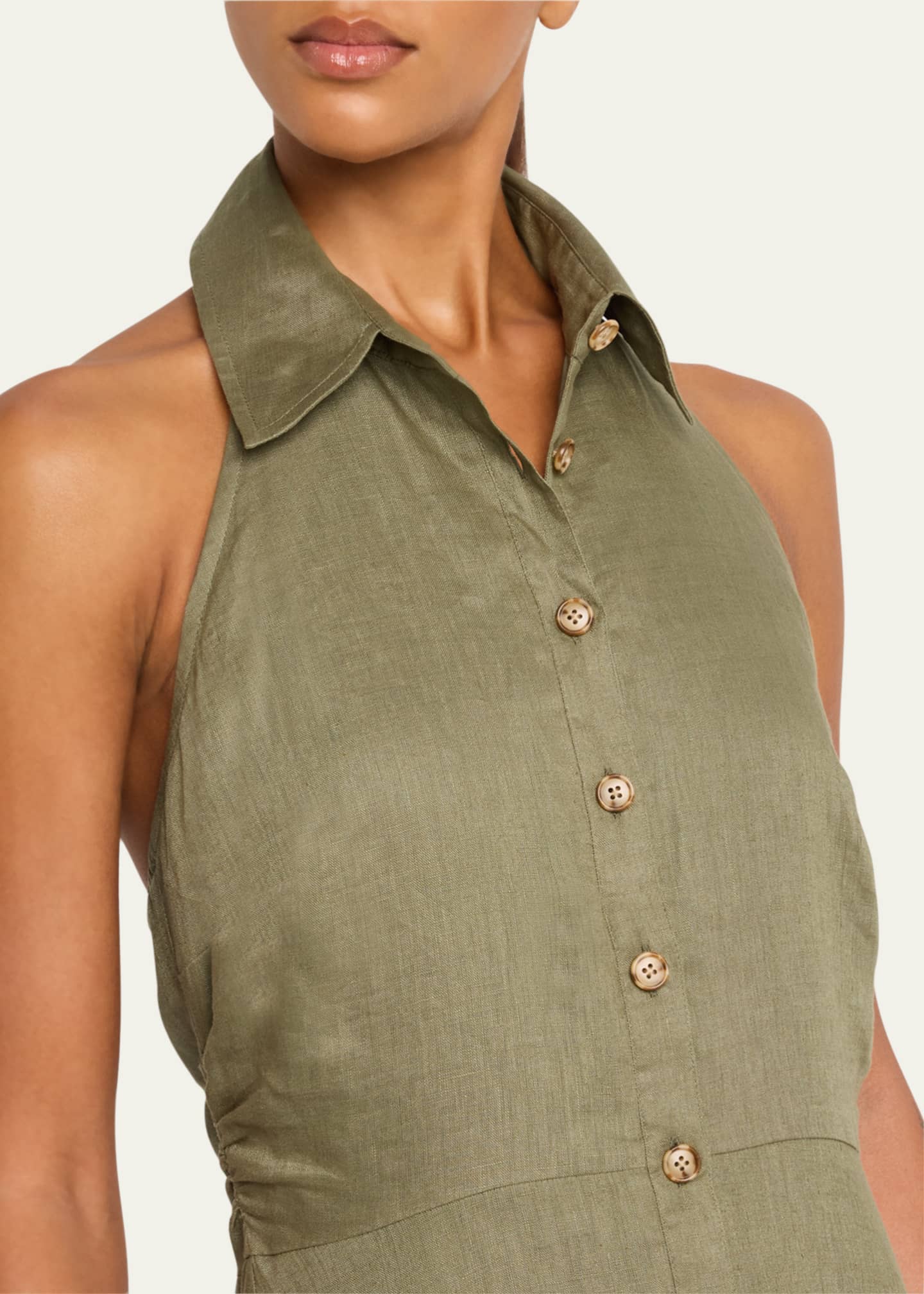 Veronica Beard Mackey Button-Front A-Line Dress Image 5 of 5