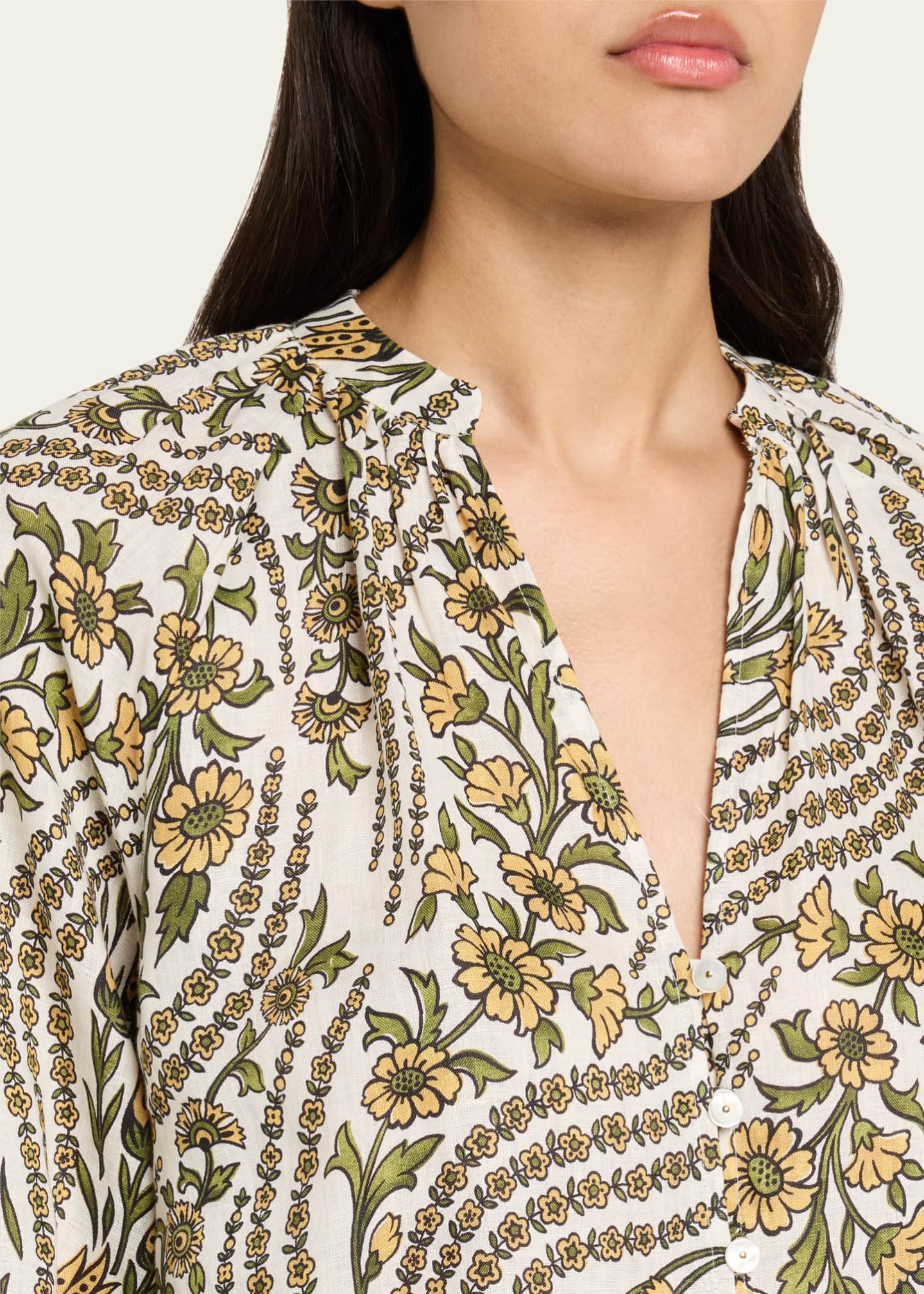 Veronica Beard Ailani Printed Long-Sleeve Top Image 5 of 5