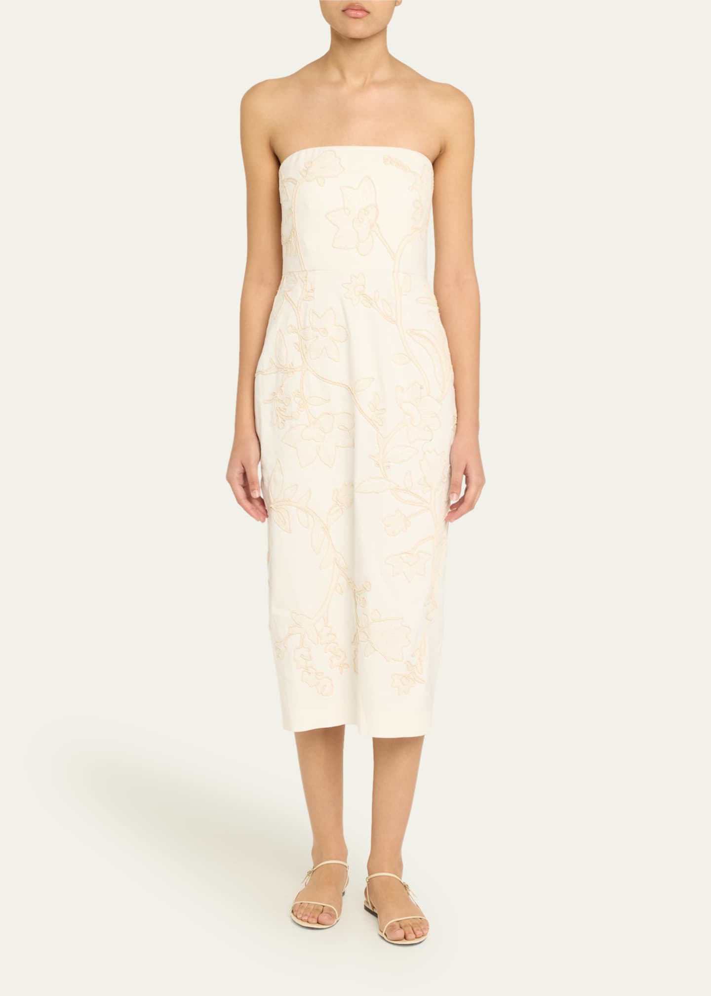 Veronica Beard Netia Strapless Embroidered Dress Image 2 of 5