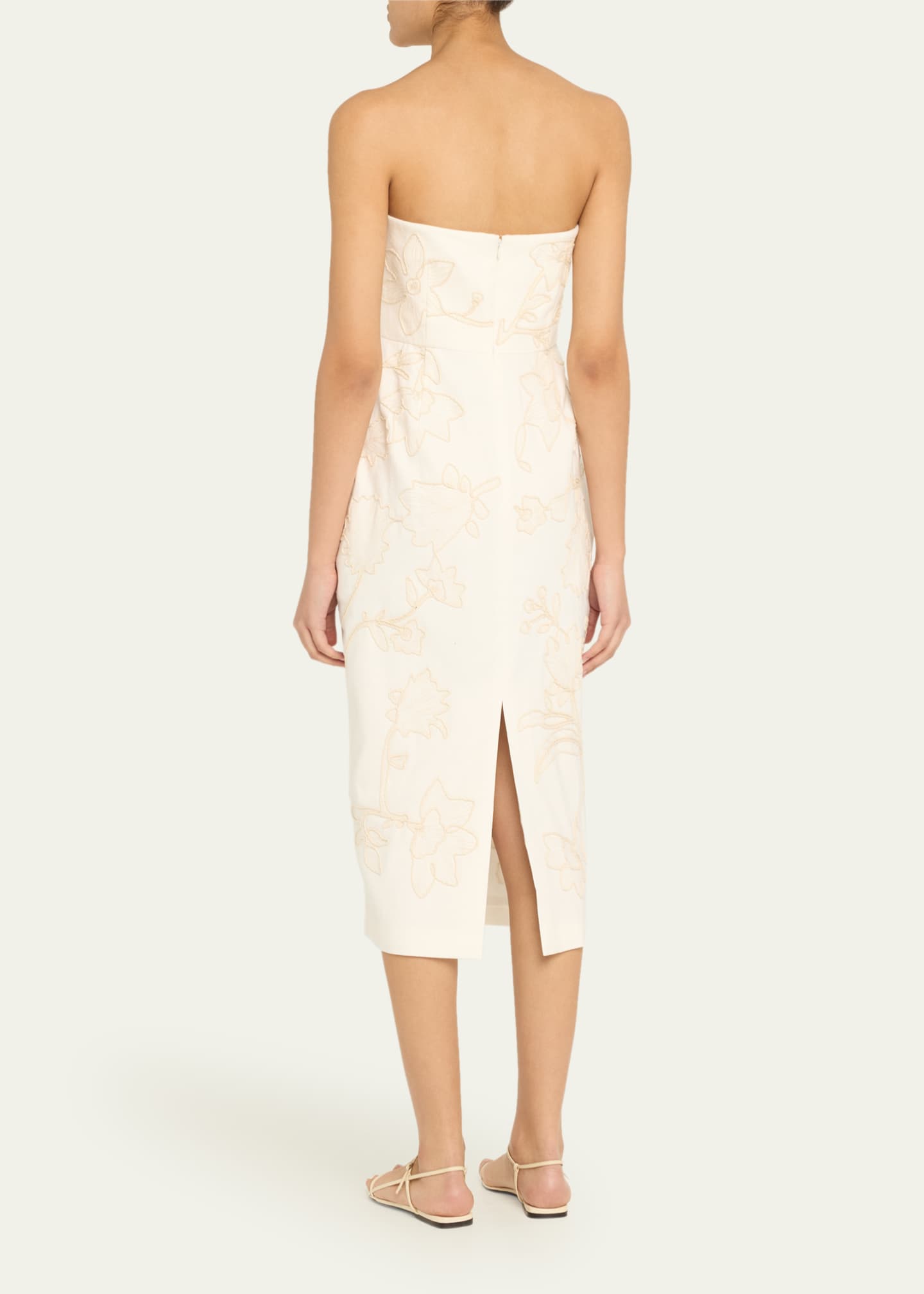 Veronica Beard Netia Strapless Embroidered Dress Image 3 of 5