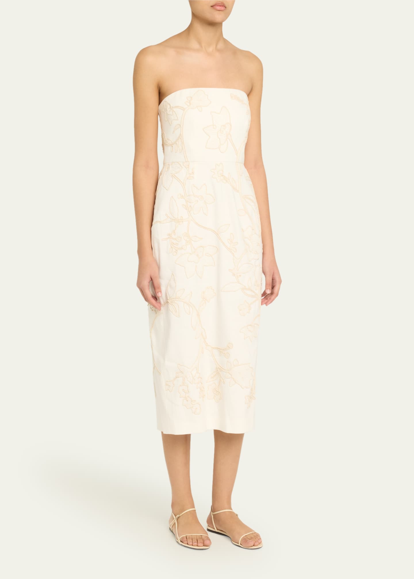 Veronica Beard Netia Strapless Embroidered Dress Image 4 of 5