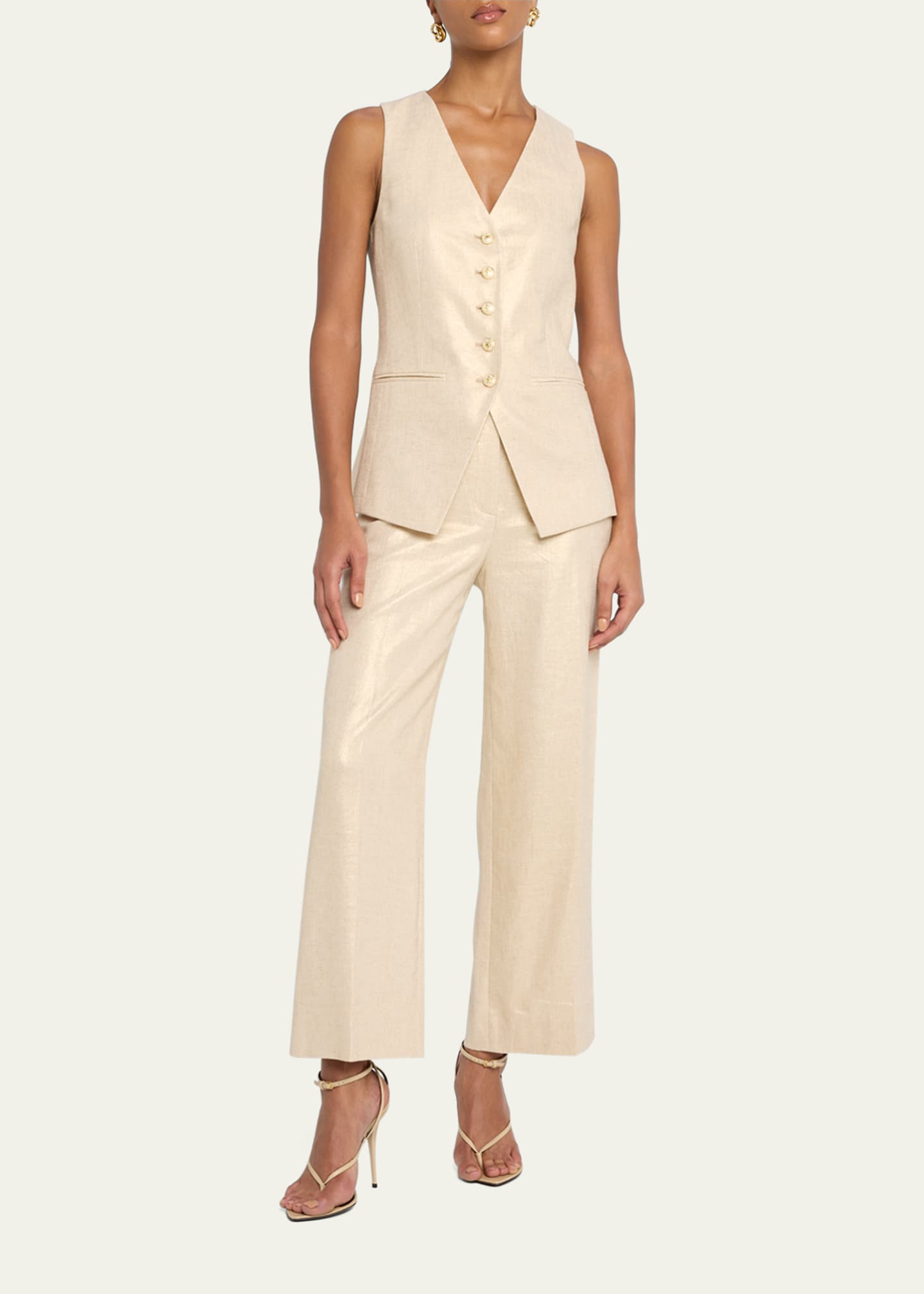 Veronica Beard Liff Linen Vest Image 2 of 5