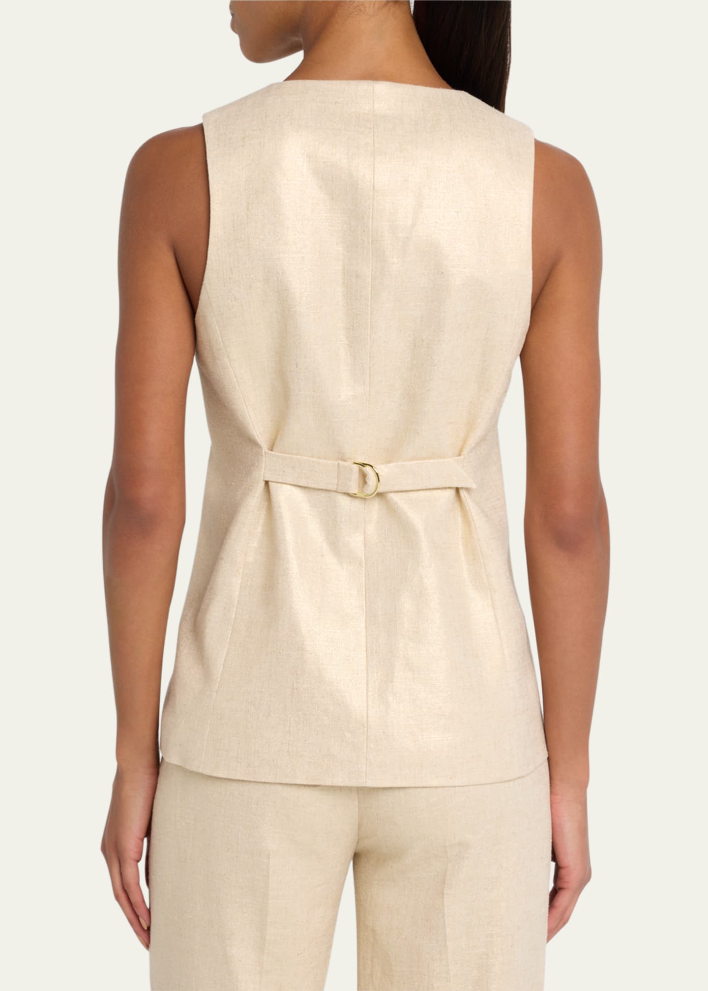 Veronica Beard Liff Linen Vest Image 3 of 5
