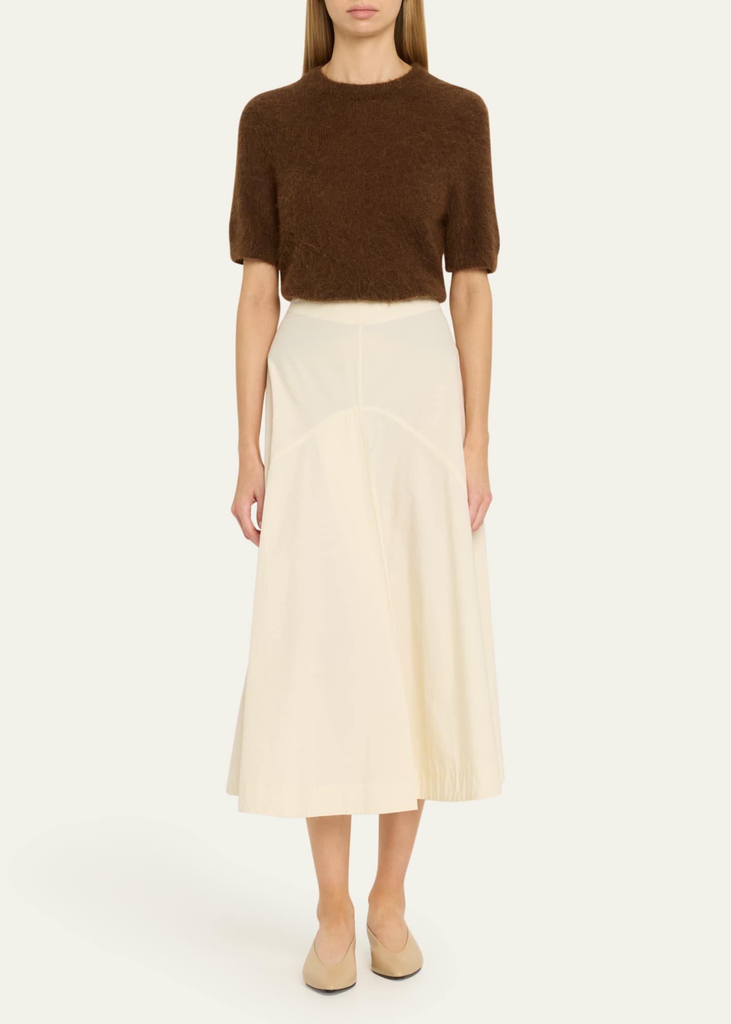 House of Dagmar Short-Sleeve Brushed Alpaca Sweater Image 2 of 5