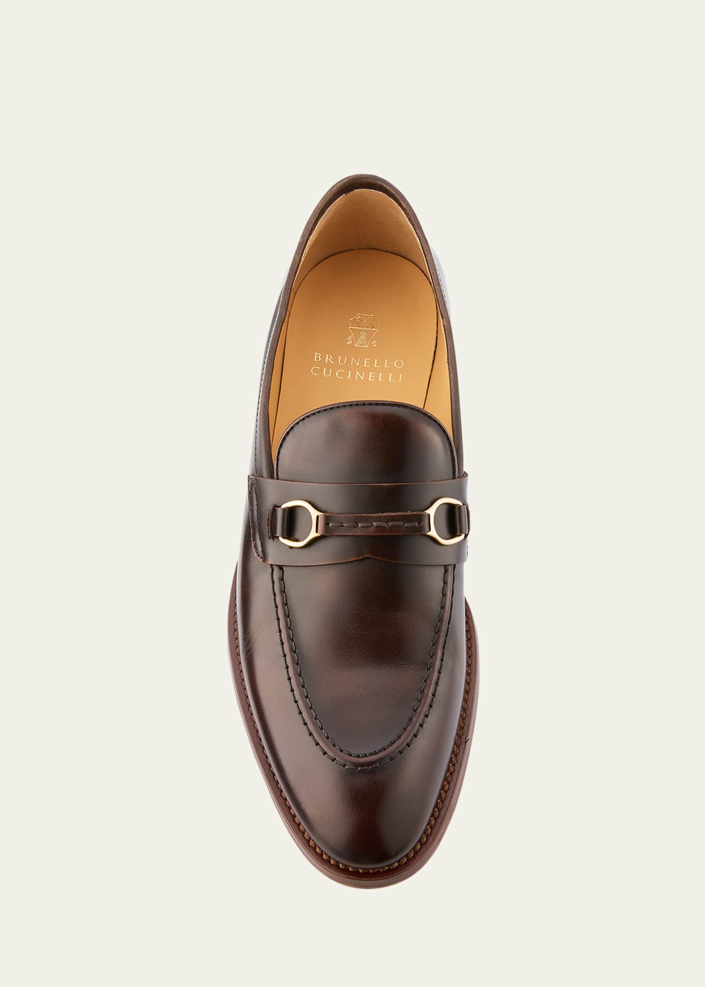 Brunello Cucinelli Men's Leather Bit Loafers Image 6 of 6