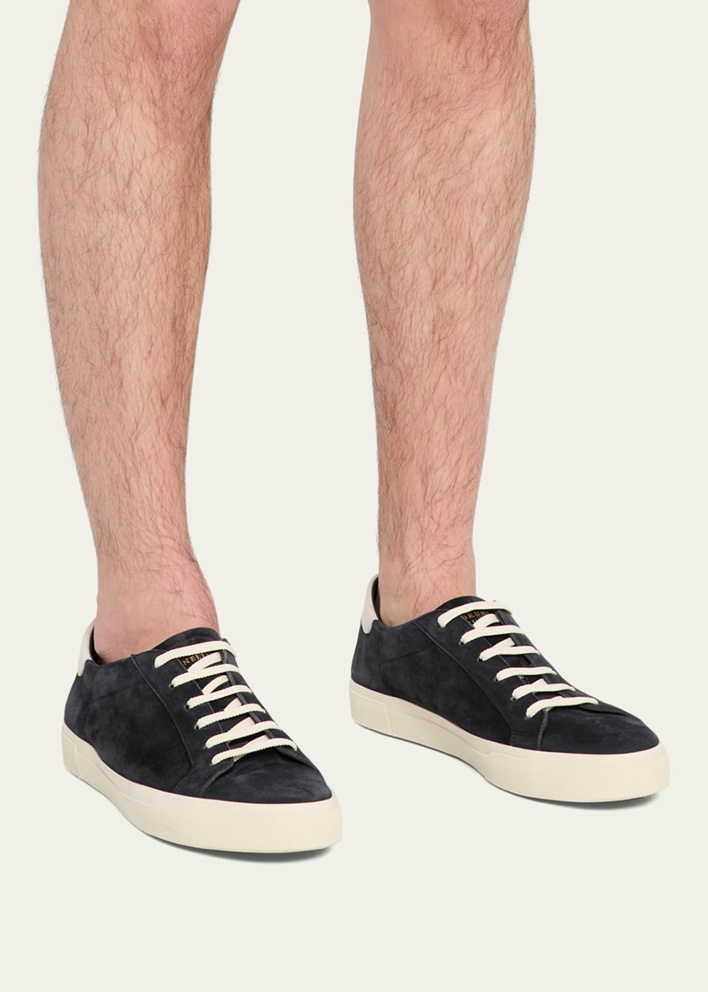 Brunello Cucinelli Men's Suede Low-Top Sneakers Image 2 of 6