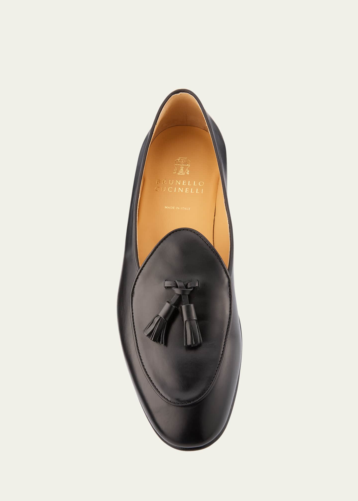 Brunello Cucinelli Men's Leather Tassel Loafers Image 6 of 6
