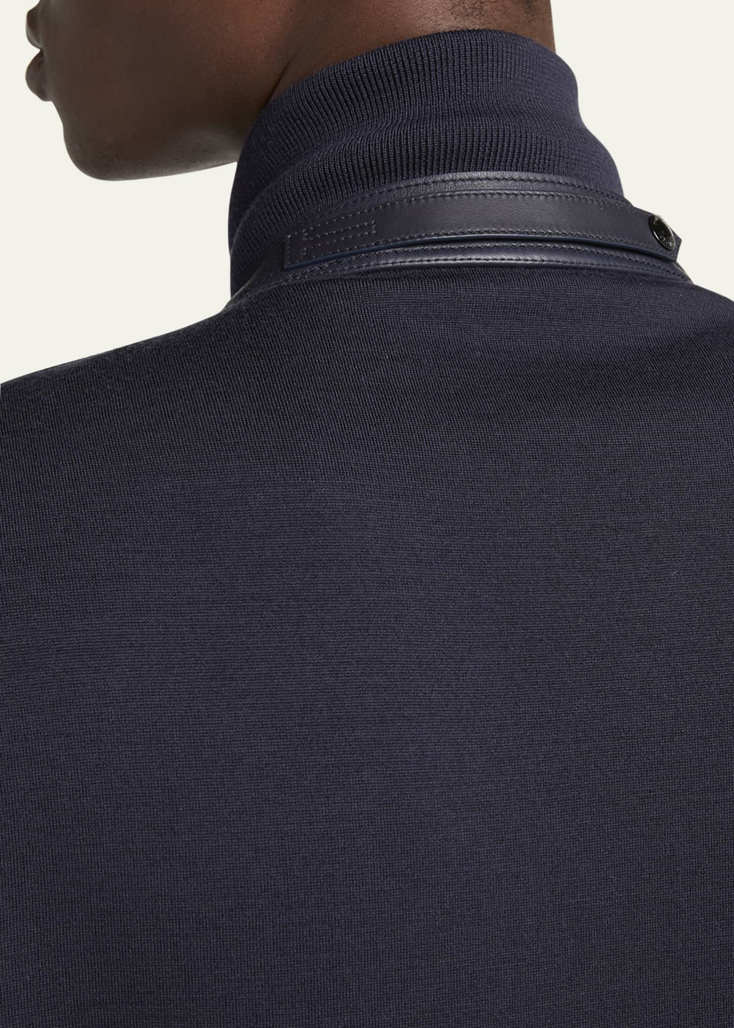 TOM FORD Men's Wool Nylon-Front Full-Zip Sweater Image 5 of 5