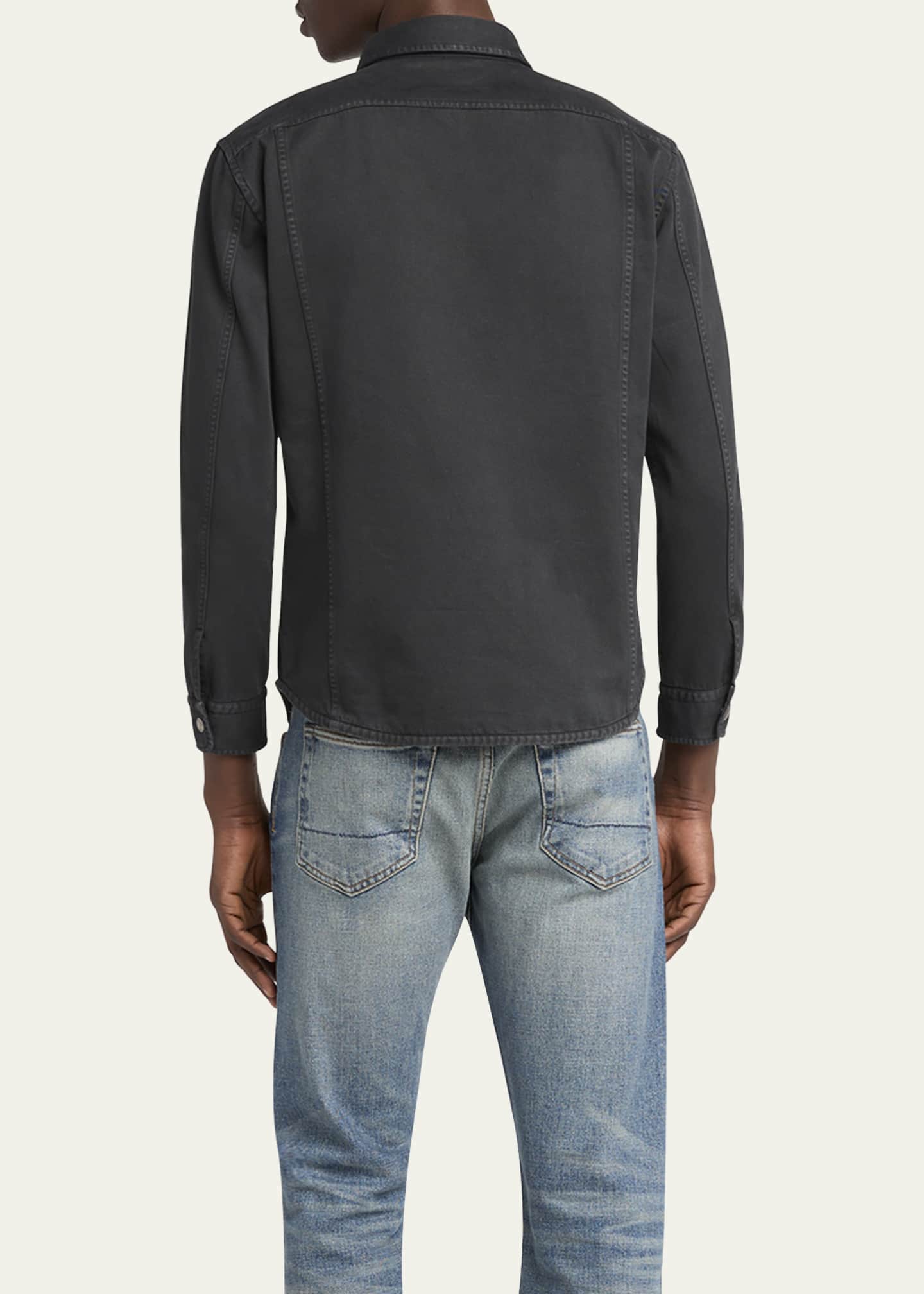TOM FORD Men's Twill Snap-Front Overshirt Image 3 of 5