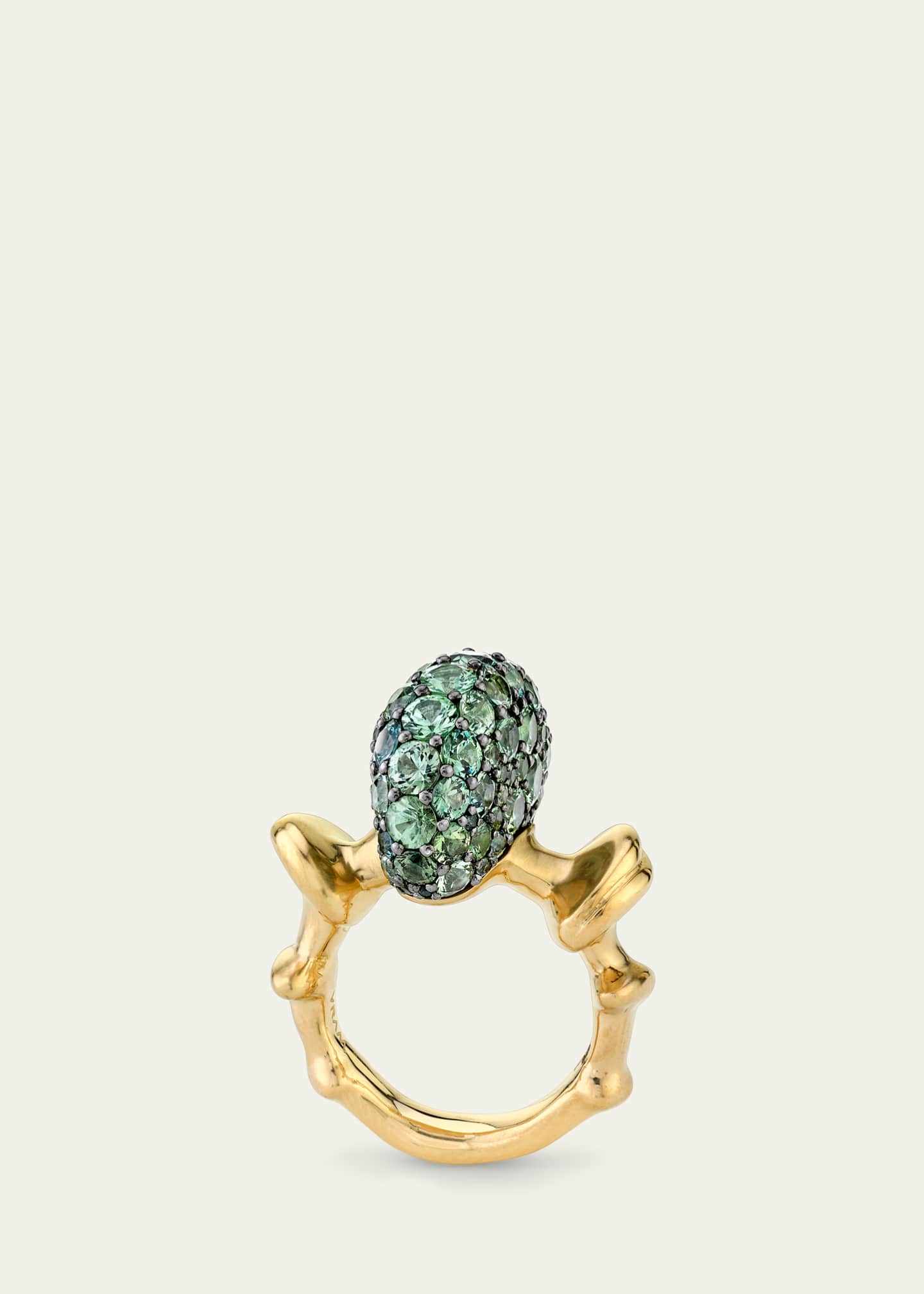 Vram Chrona Hyper Band Ring with Green Sapphires, Size 7 Image 3 of 3