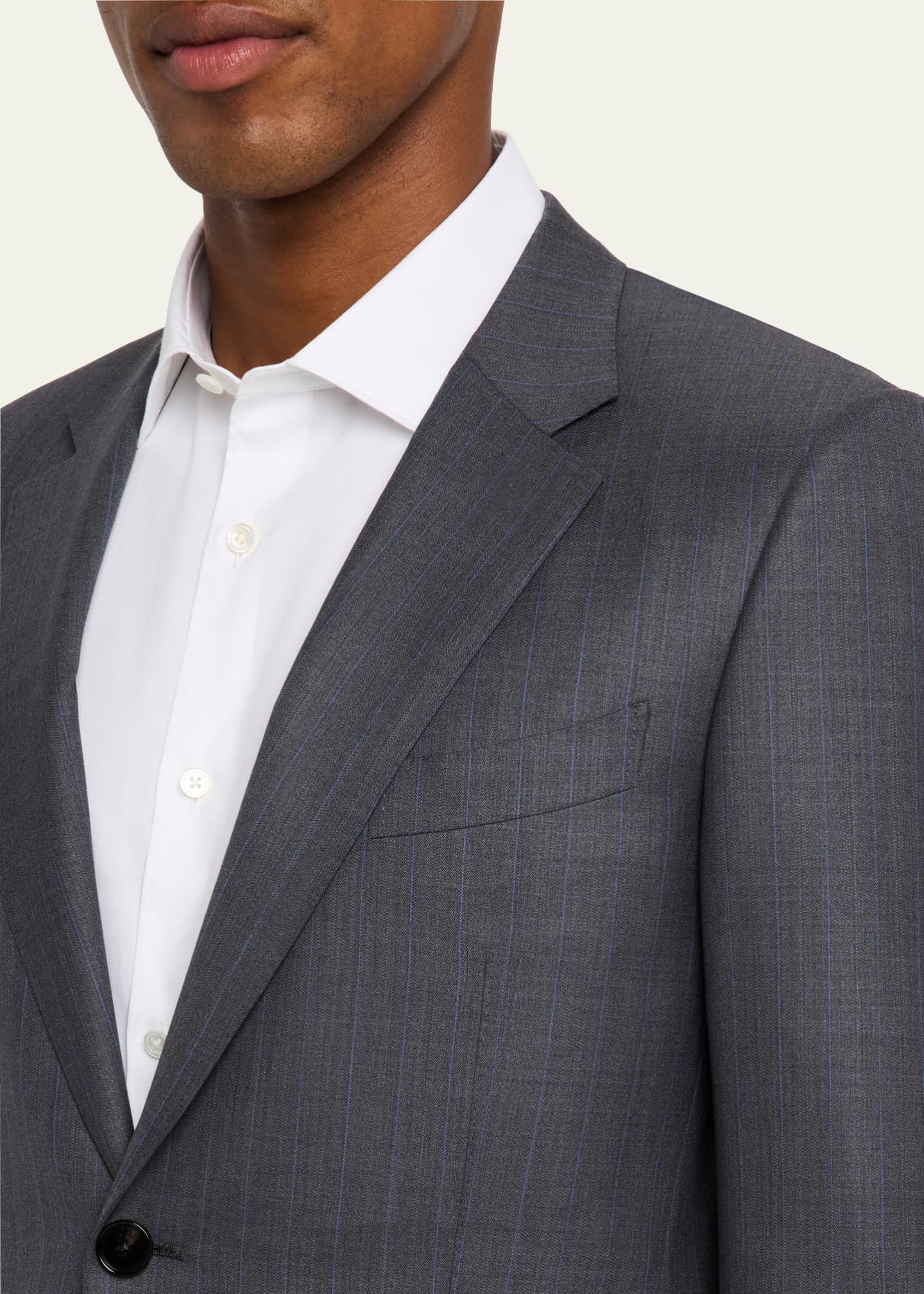 ZEGNA Men's Striped Centoventimila Wool Couture Suit Image 6 of 8