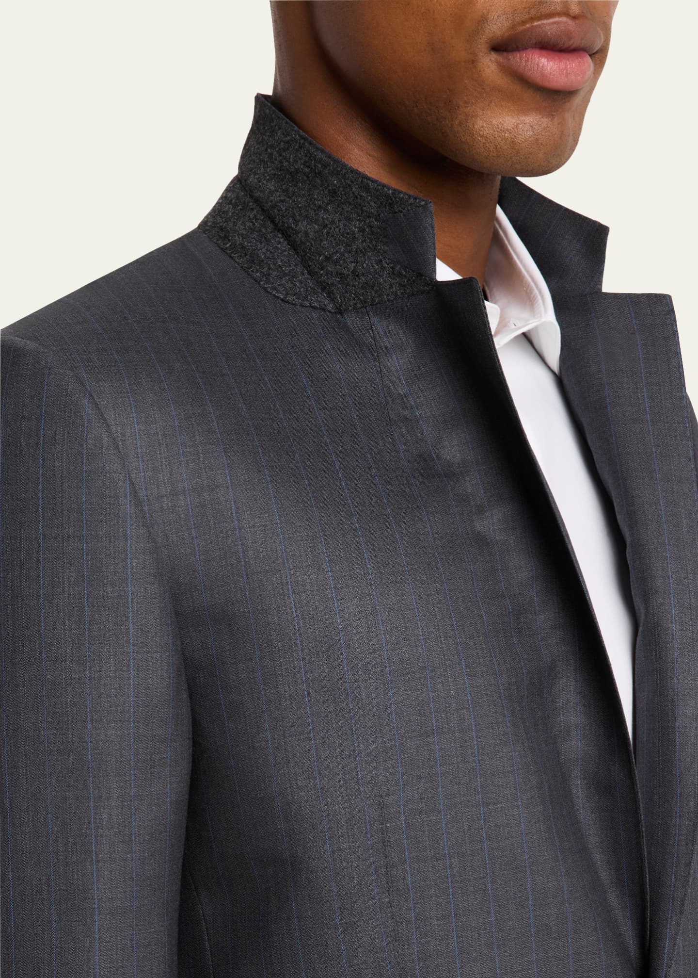 ZEGNA Men's Striped Centoventimila Wool Couture Suit Image 8 of 8