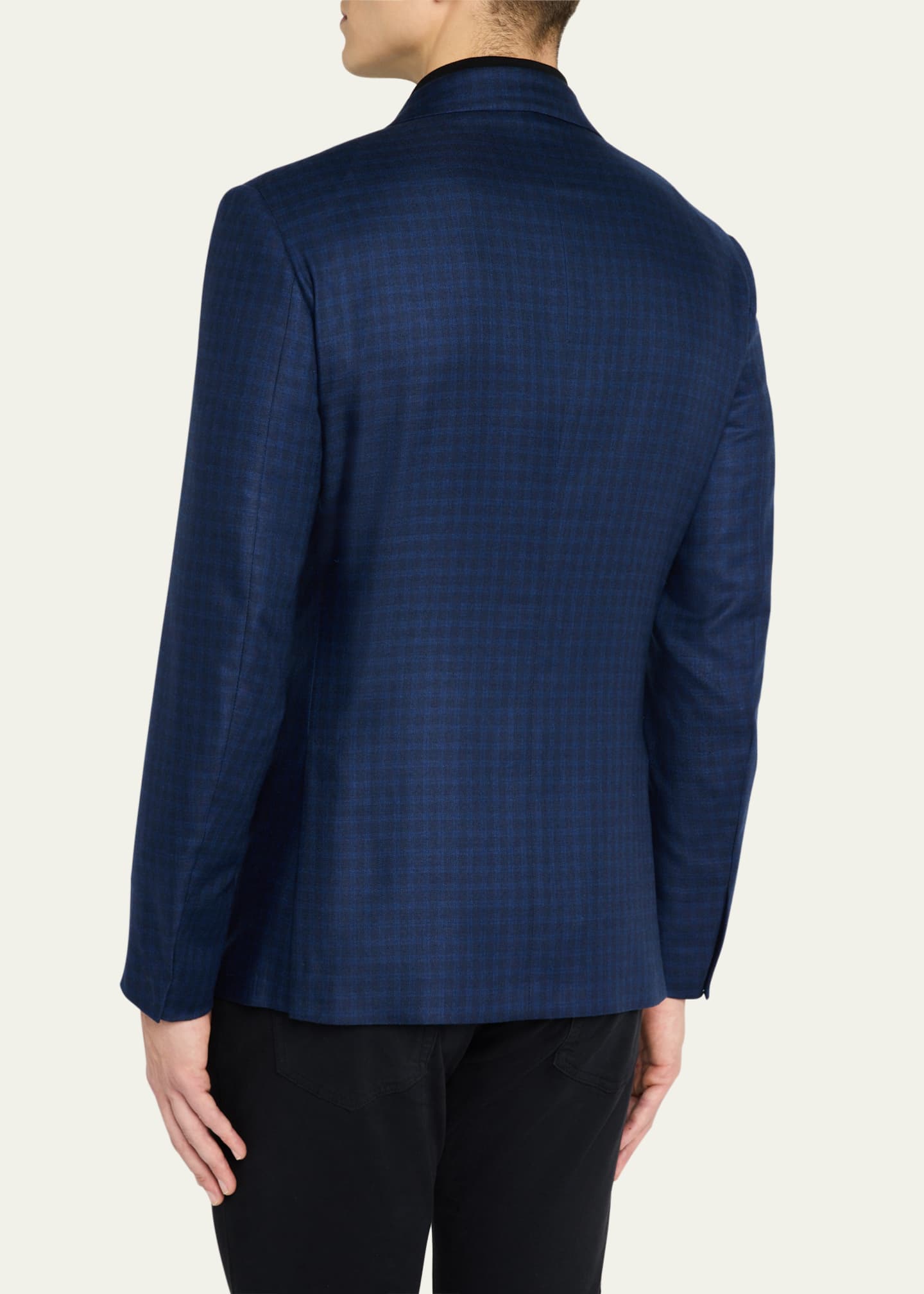ZEGNA Men's Cashmere-Silk Check Sport Coat Image 3 of 8