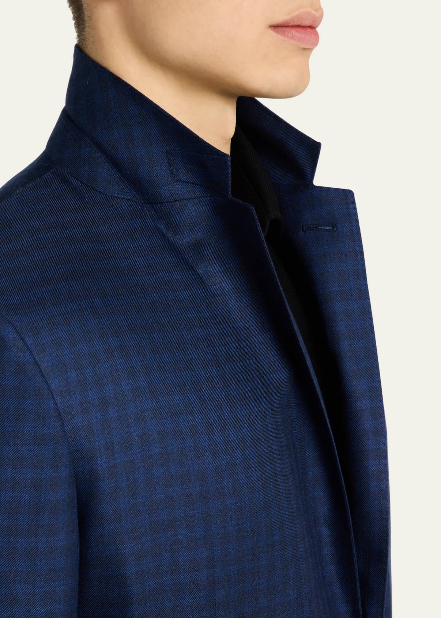 ZEGNA Men's Cashmere-Silk Check Sport Coat Image 7 of 8