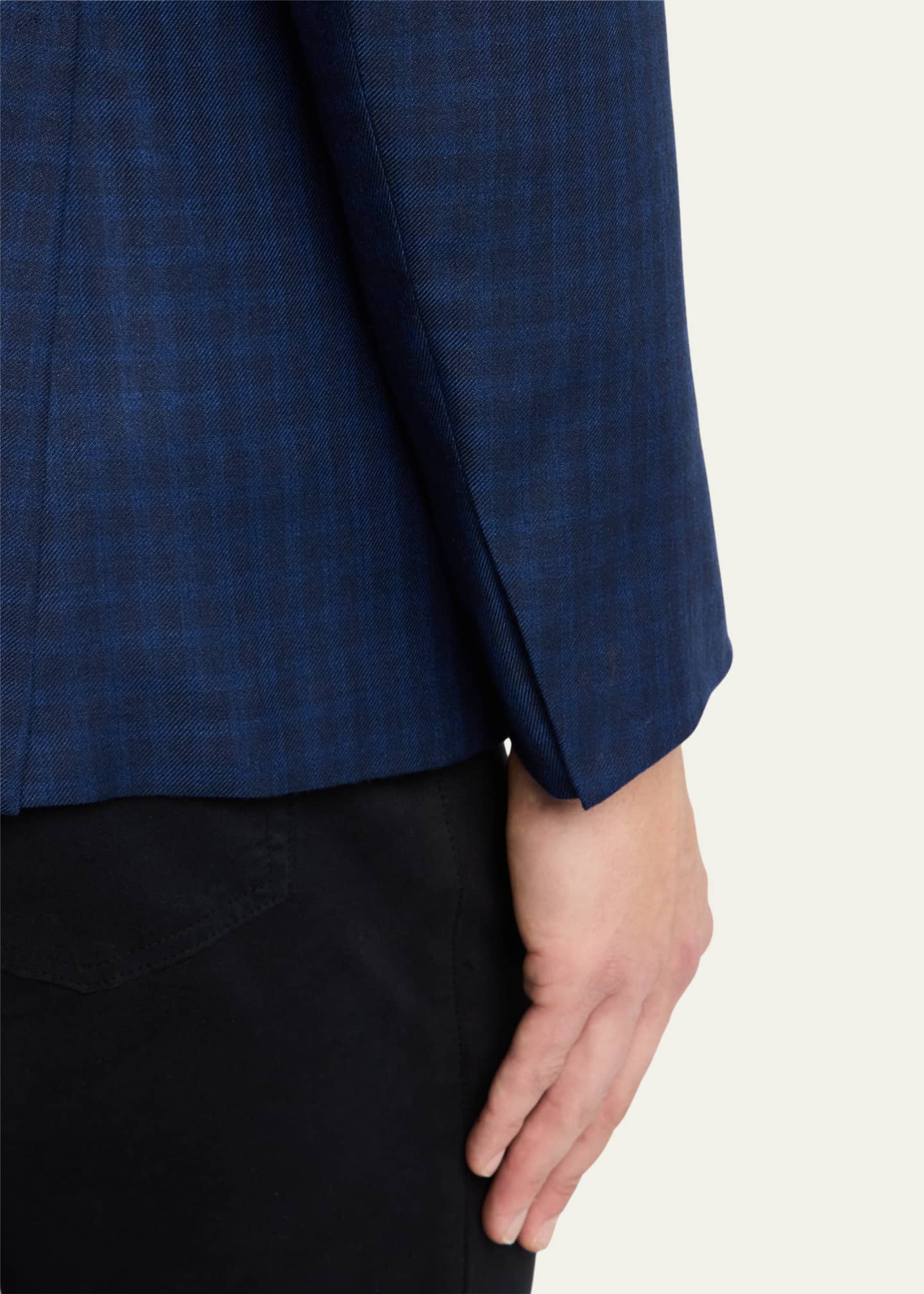 ZEGNA Men's Cashmere-Silk Check Sport Coat Image 8 of 8