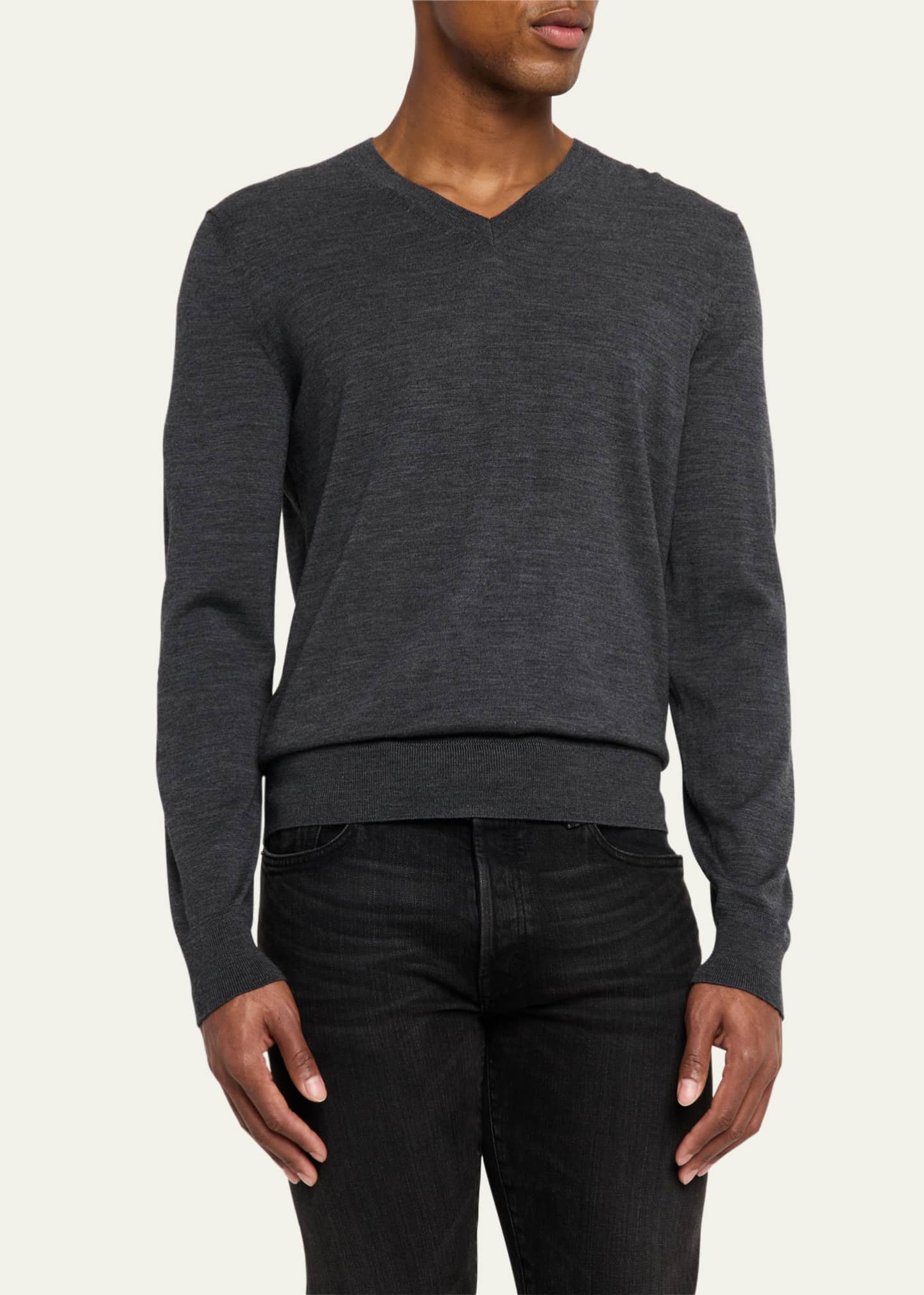TOM FORD Men's Wool V-Neck Sweater - Bergdorf Goodman
